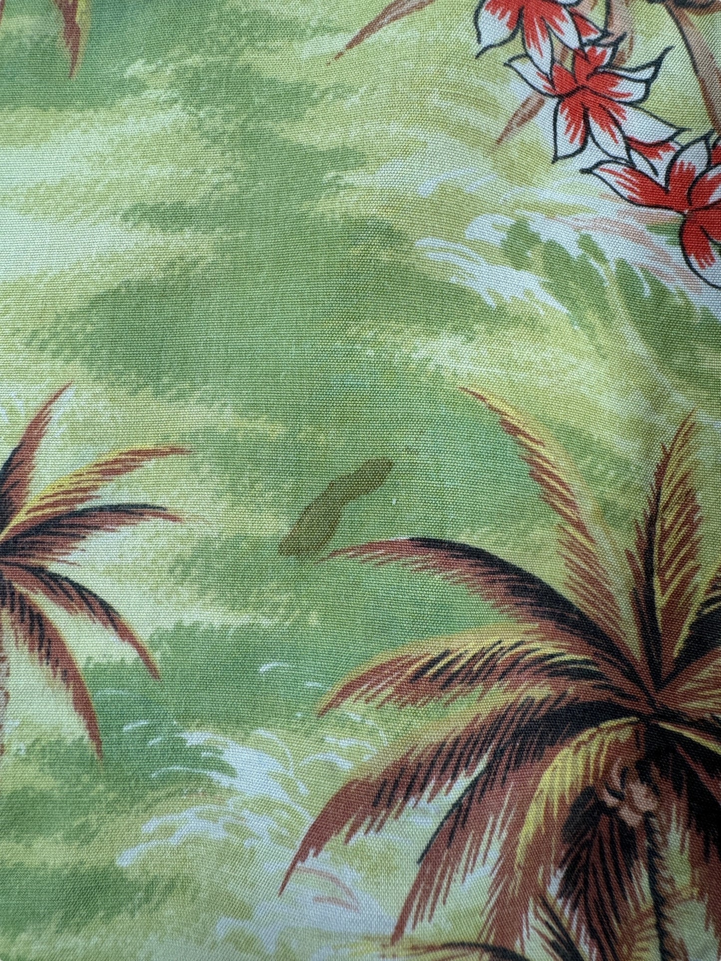 Stain on Vintage Sparrows Unbranded Rayon Aloha Shirt SZ M