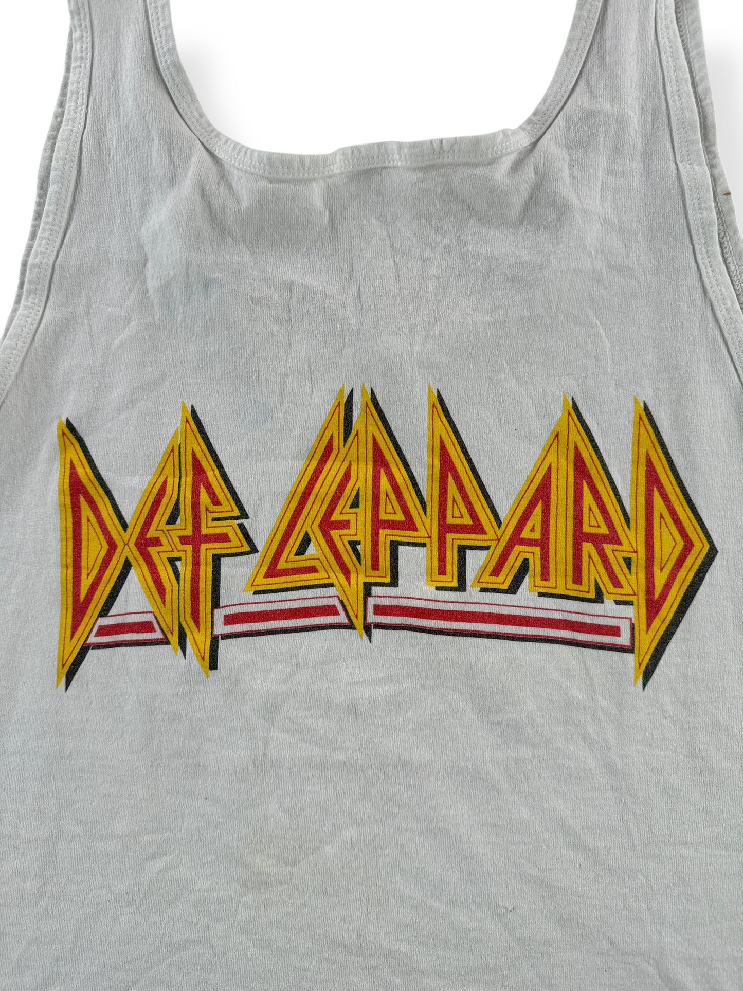 Back Graphic of Vintage 1988 Def Leopard Hysteria Tank SZ L