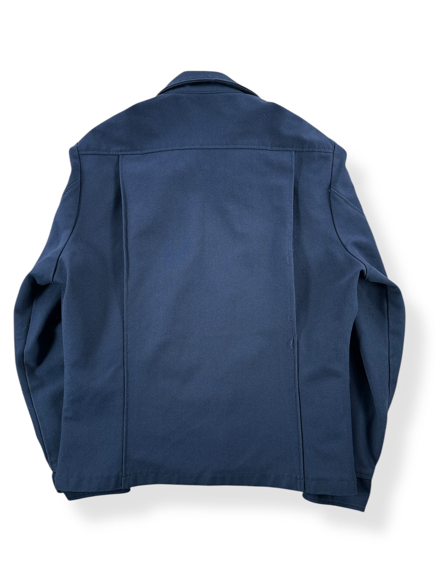 Back of Vintage Blue Wrangler Gas Station Jacket SZ 40