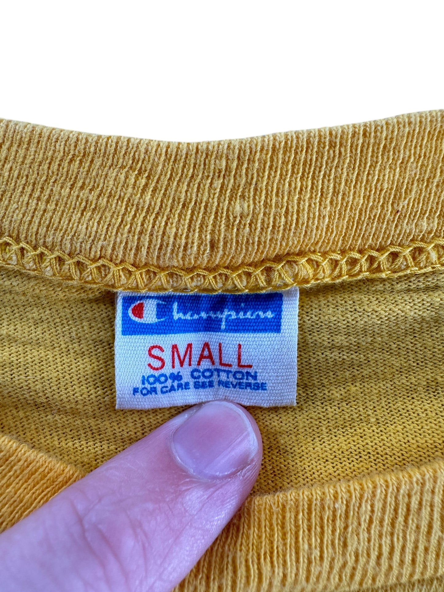 Tag on Vintage Champion Blue Bar Irondequoit Police Tee SZ XS
