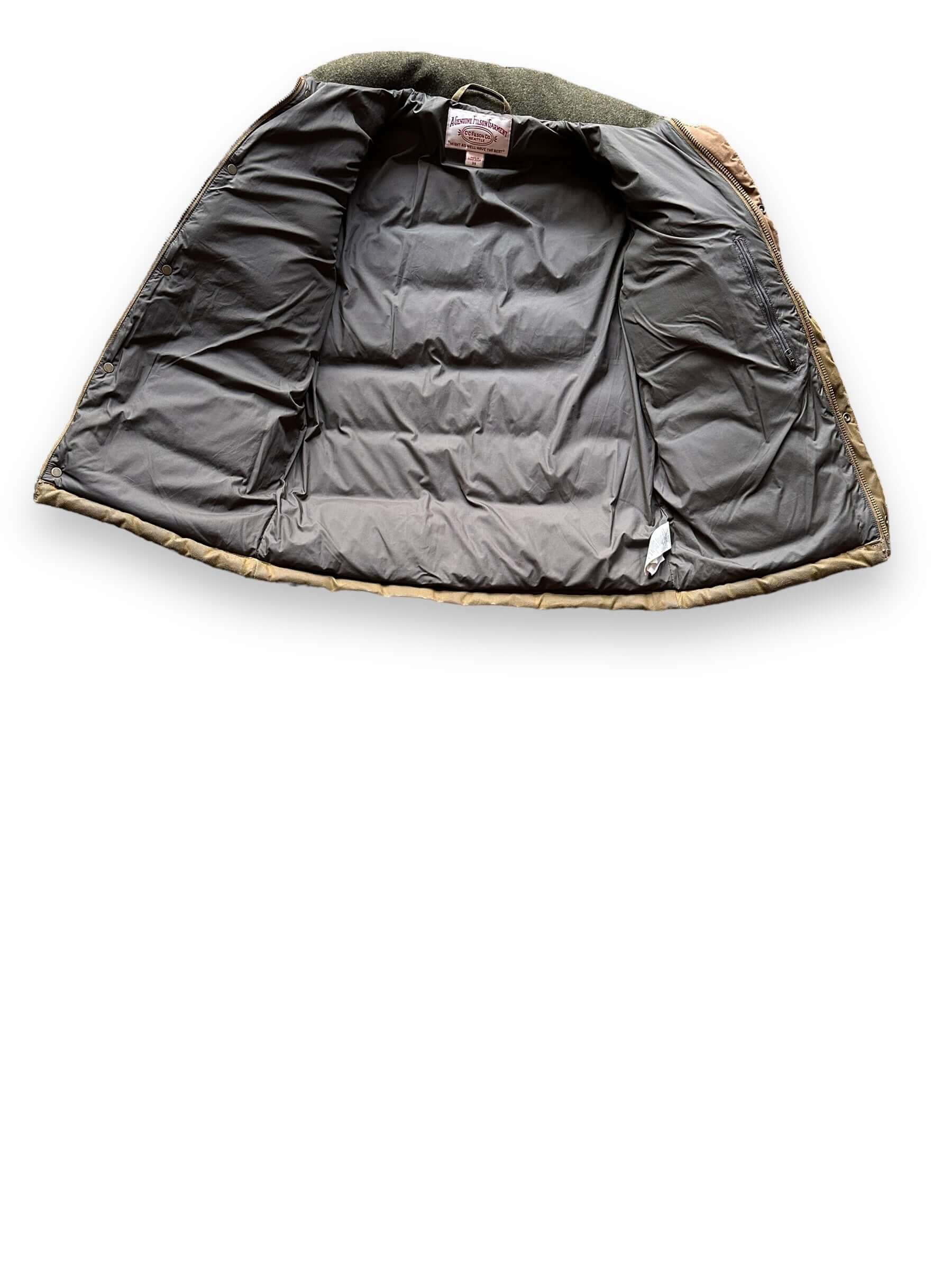 Liner View on Filson Down Cruiser Jacket SZ XS | Filson Down Cruiser | Filson Workwear Seattle