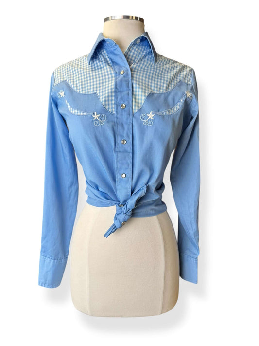 Front view of 1980s Panhandle Slim Ladies Pearl Snap M