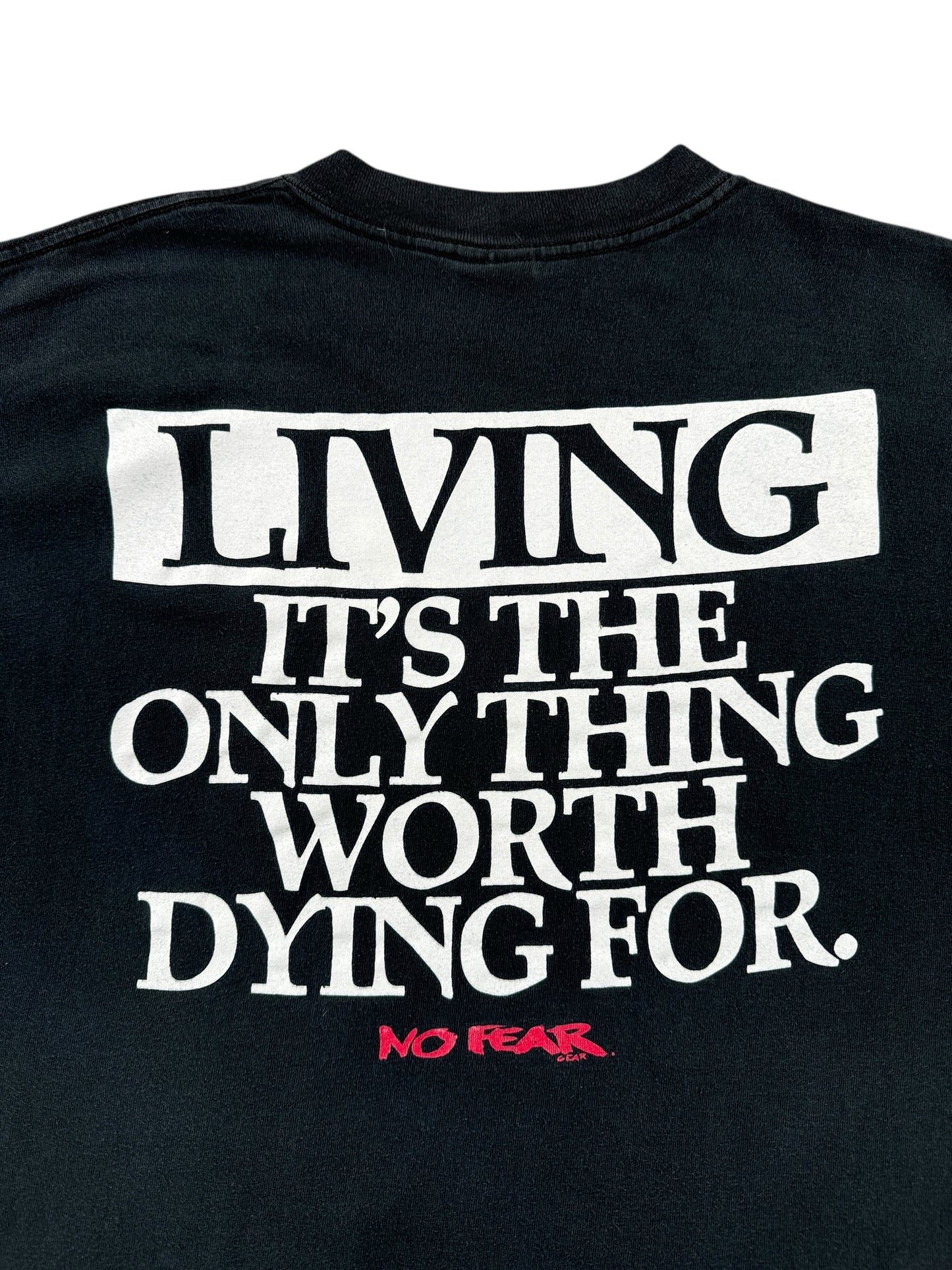 Back Graphic of Vintage No Fear Tee SZ L