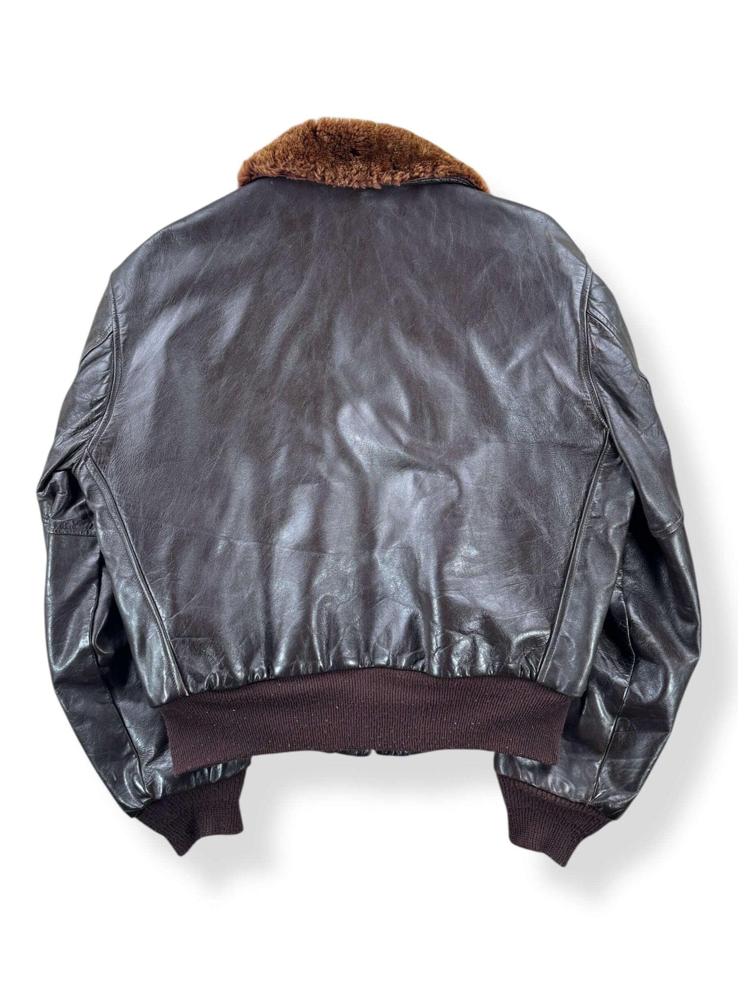 Back of Vintage Sportswear G-1 Style Leather Jacket SZ L