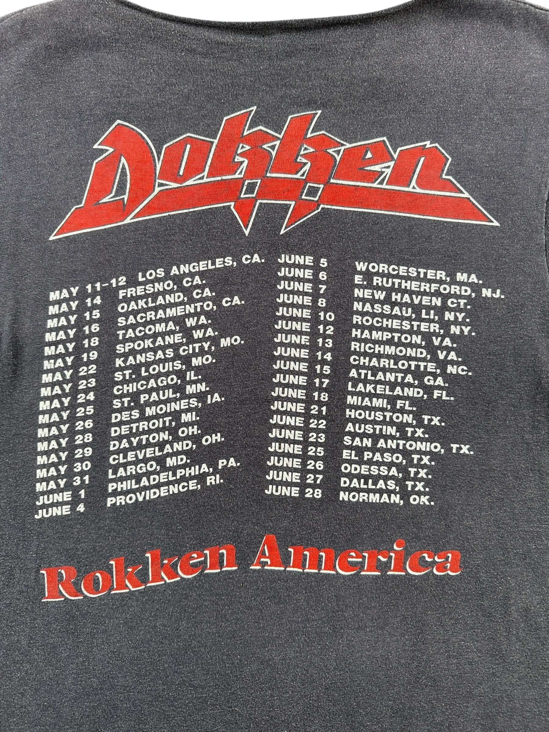 Back Graphic of Vintage Dokken Chopper Tee SZ S