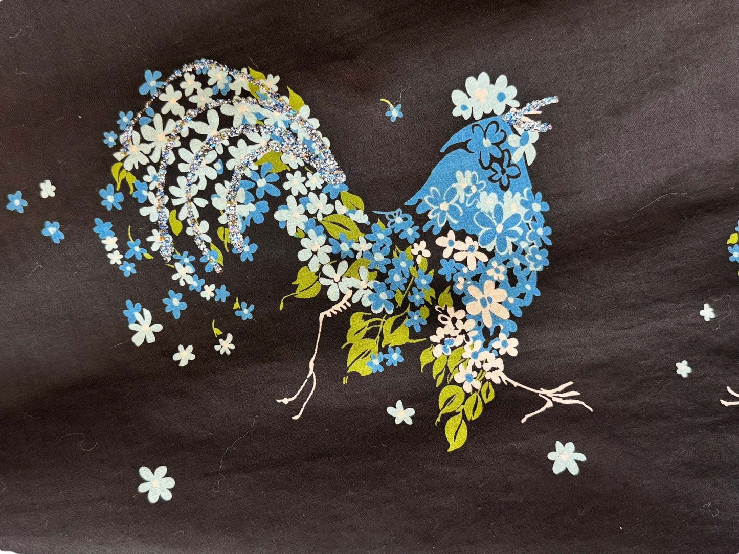 Rooster of 1950s Floral Rooster Skirt M