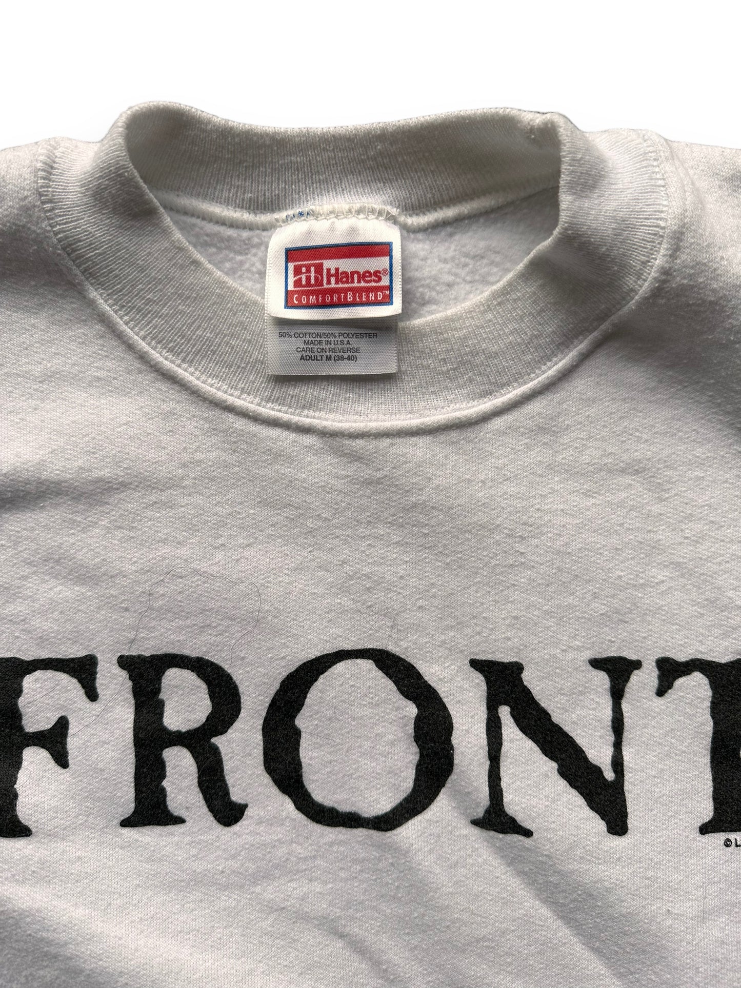 Tag View of Vintage Front Bach Classical Humor Crewneck Sweatshirt SZ M | Vintage Crewneck Sweatshirts Seattle | Barn Owl Vintage Seattle