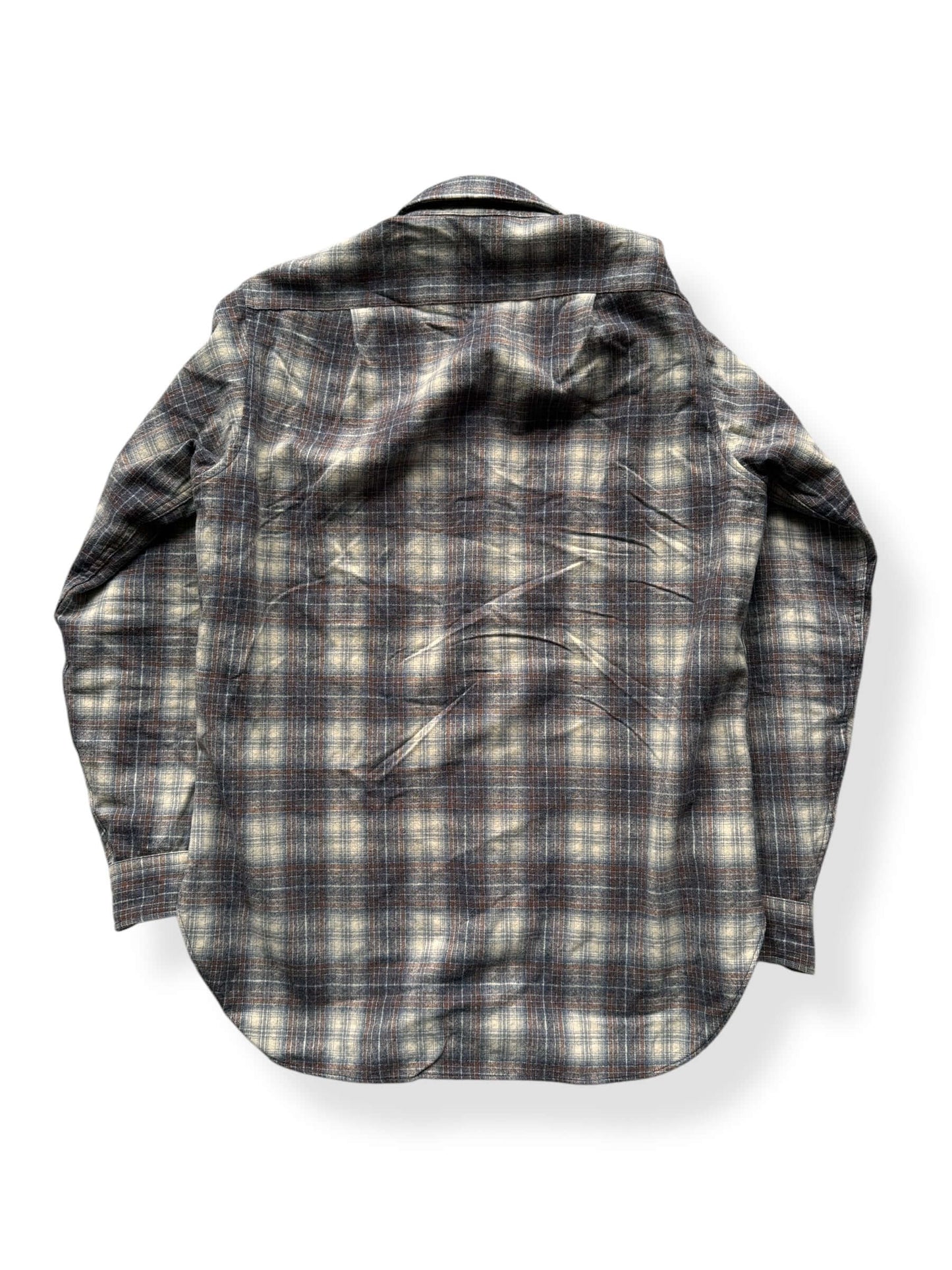 Back of Vintage Blue/Brown Pendleton Flannel SZ L