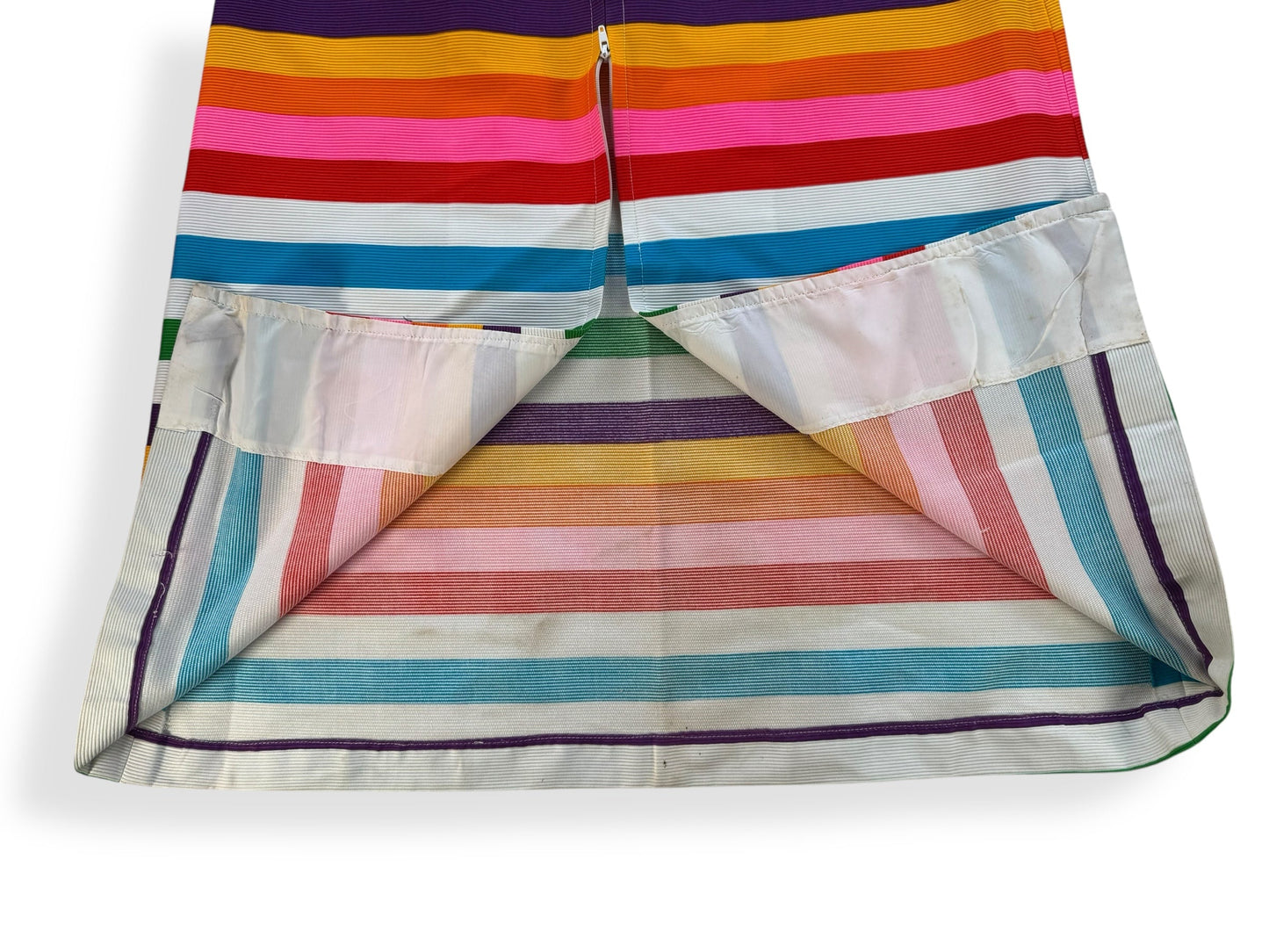1970s Alex Coleman Rainbow Striped Skirt AS-IS L