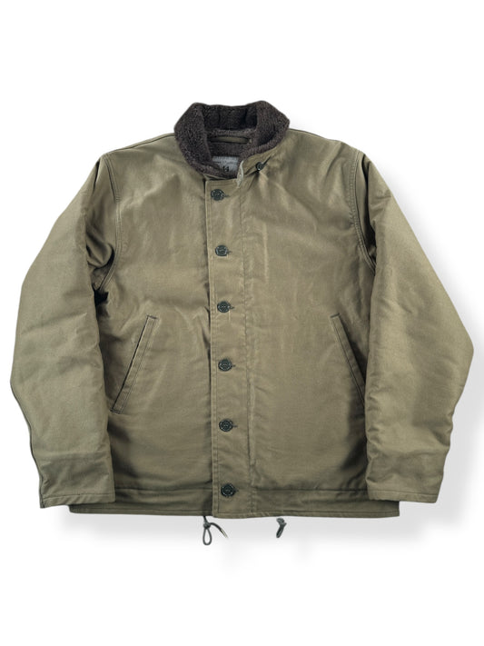 Front of Modern Real McCoys Repro N-1 Deck Jacket SZ 44
