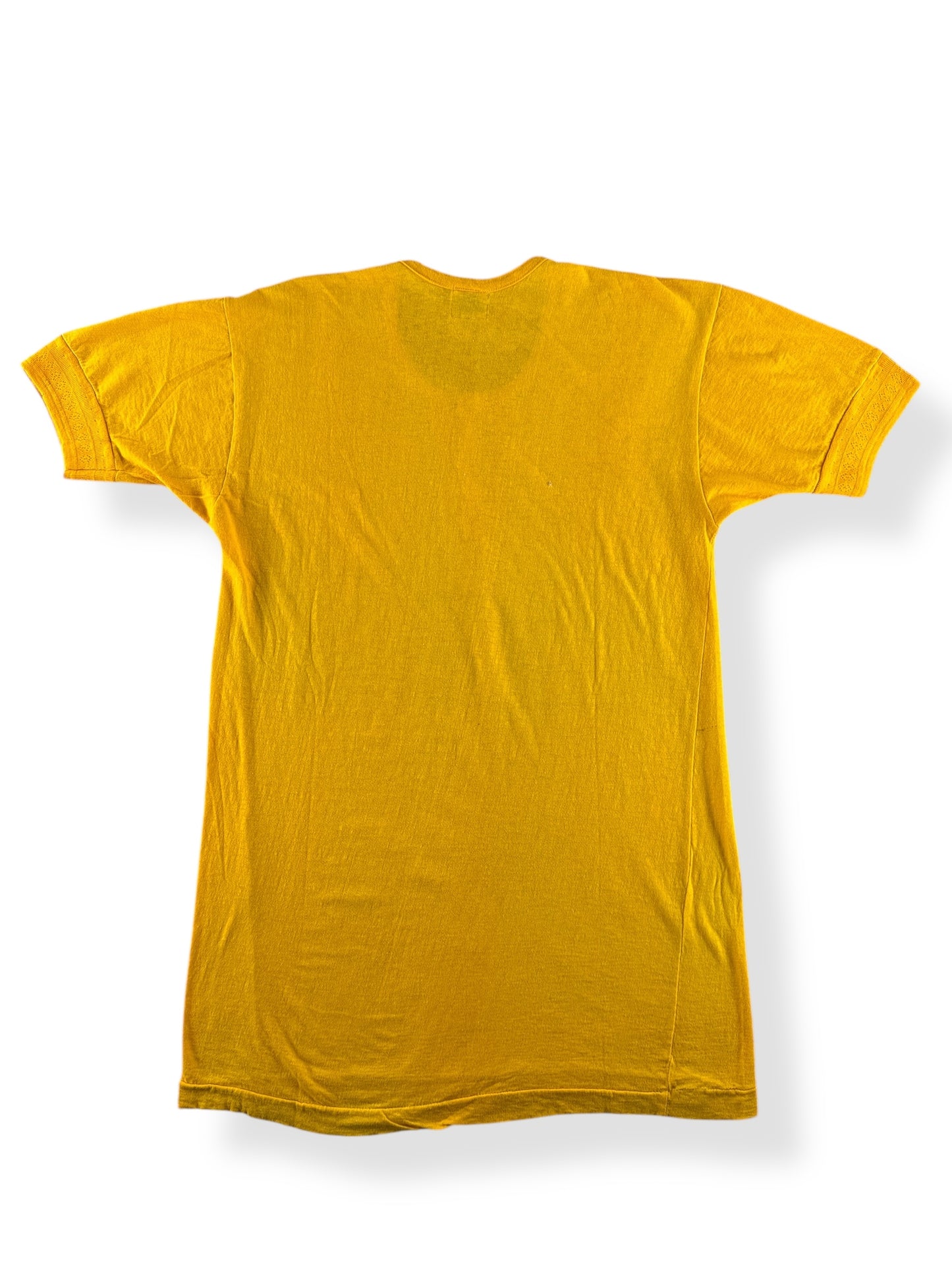 Back of Vintage Men's Yellow Henley SZ XS