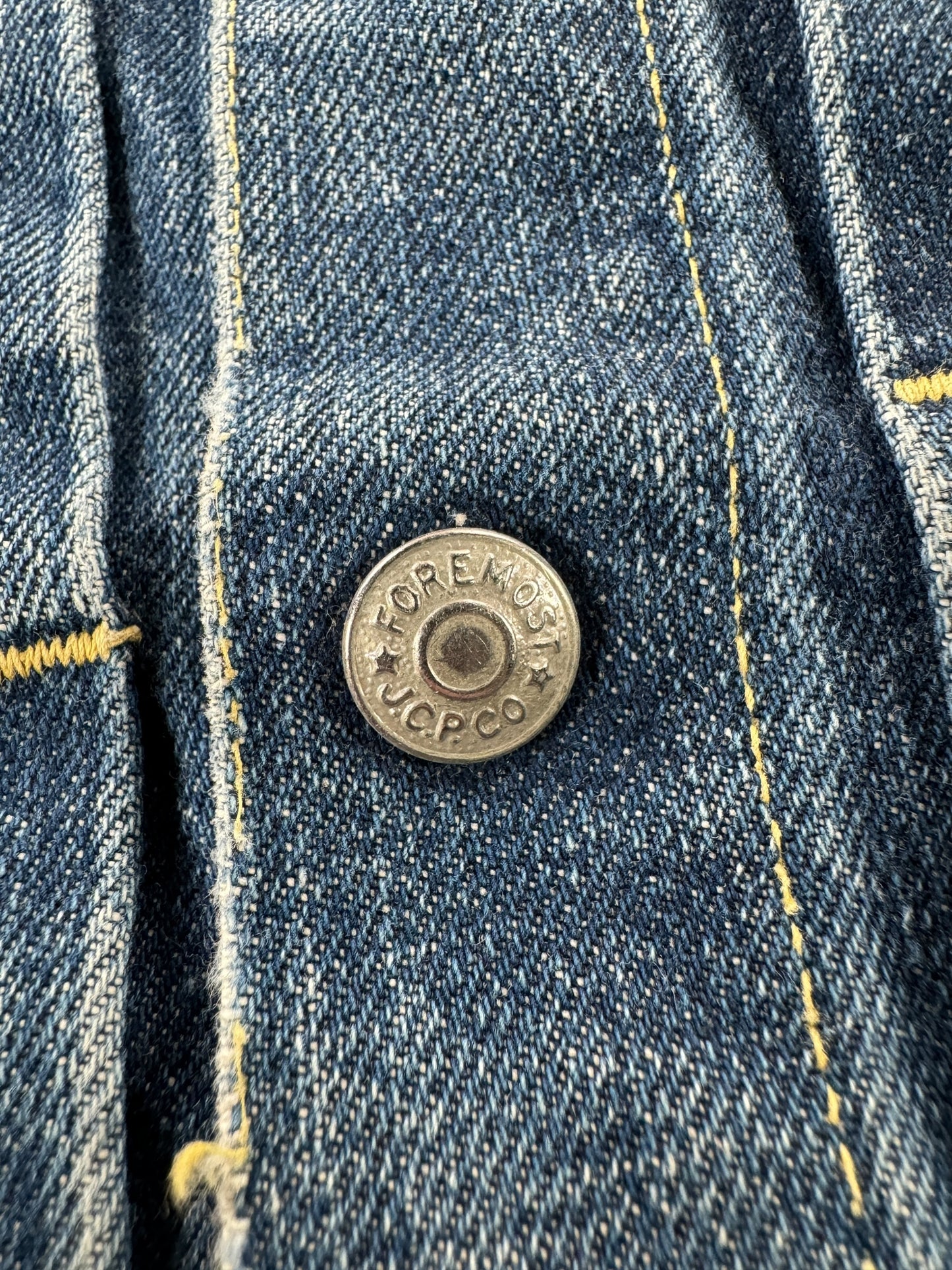 Button on Vintage Foremost Selvedge Denim Jacket SZ M