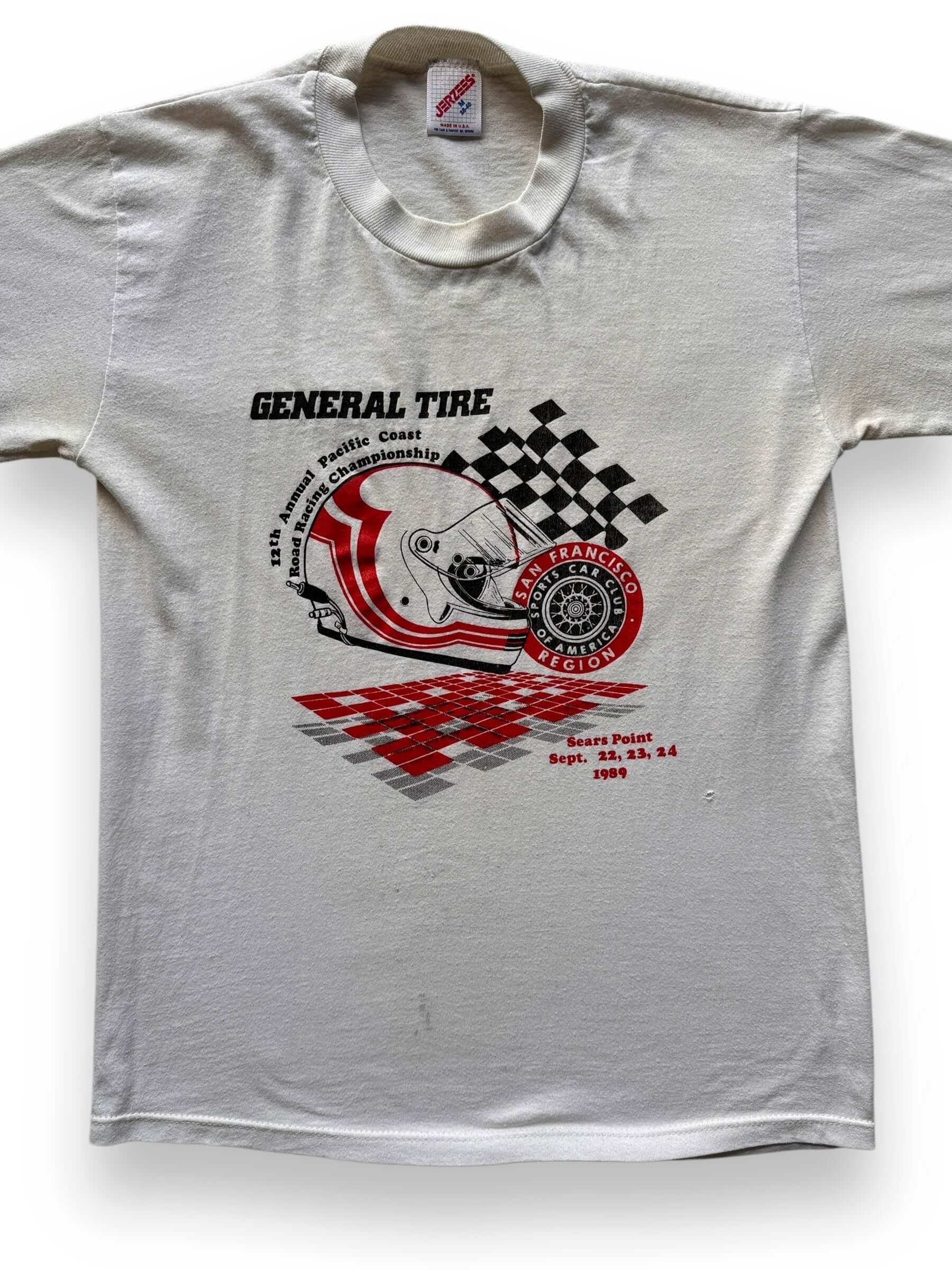 front close up of Vintage General Tire Road Racing Tee SZ S
