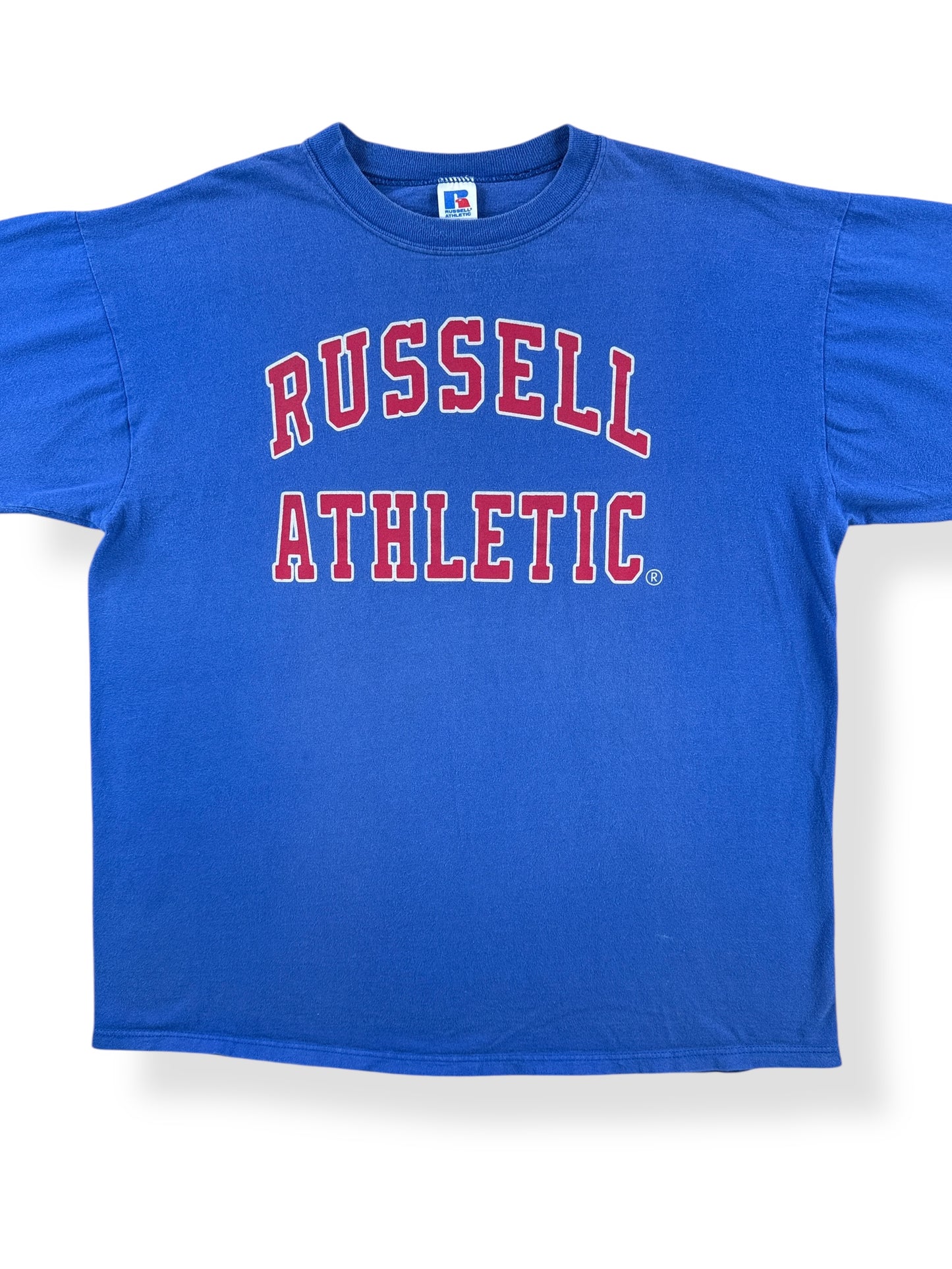 Front Close Up of Vintage Russell Athletic Tee SZ XL