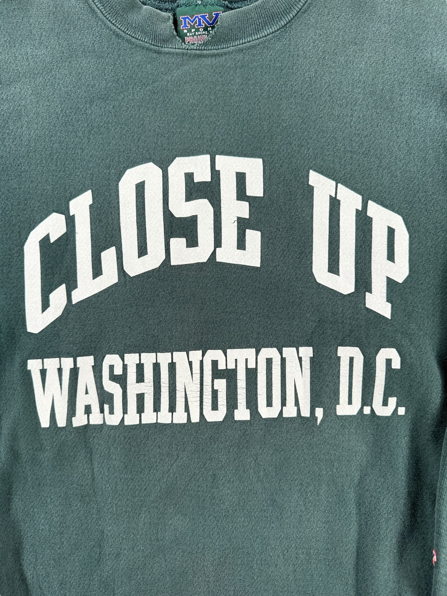 Front Graphic of Vintage Washington DC MV Proweave Crewneck SZ L