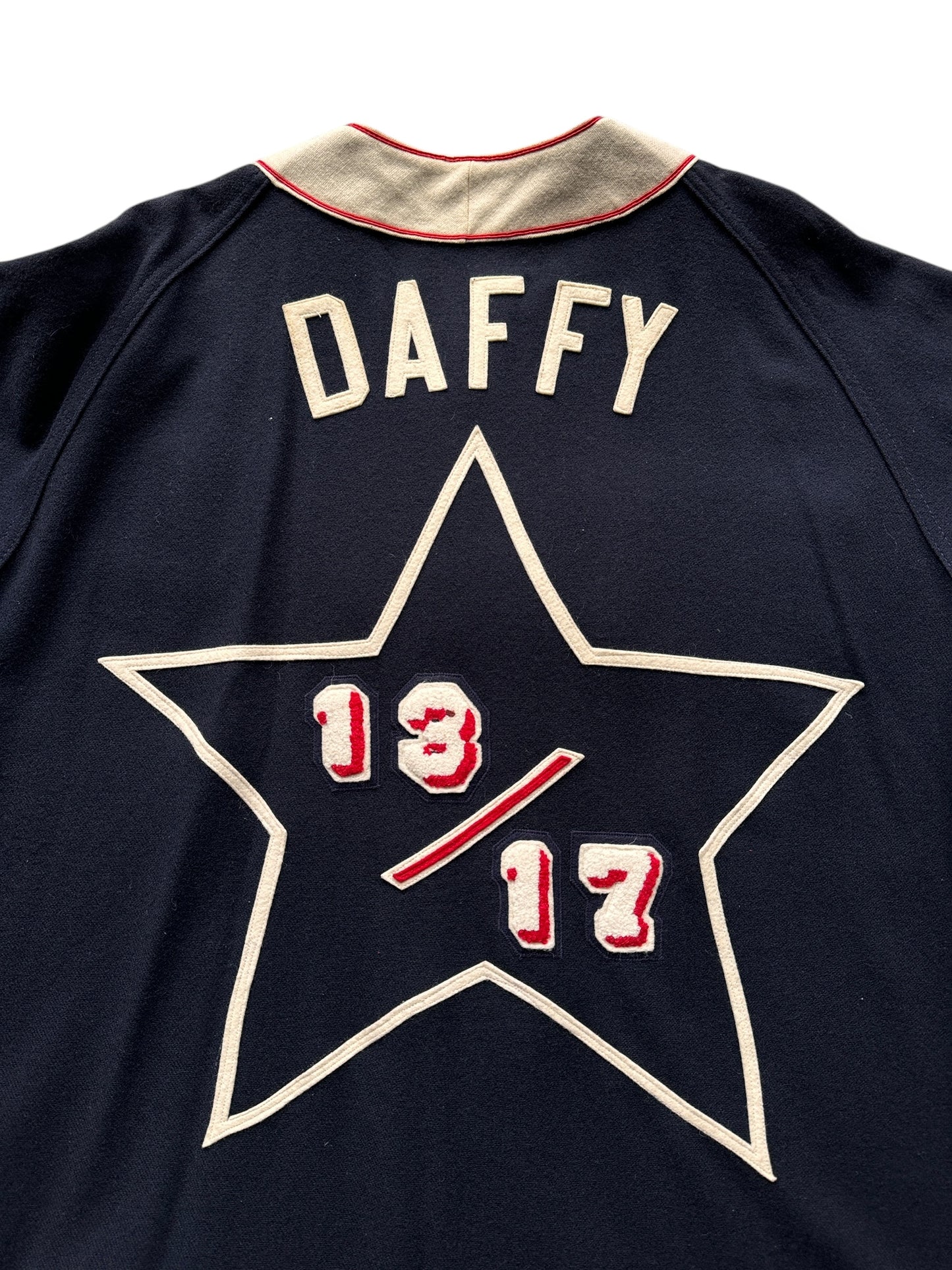 Back Close Up of Ebbets Field X Toon Town Wool Jersey SZ XXL