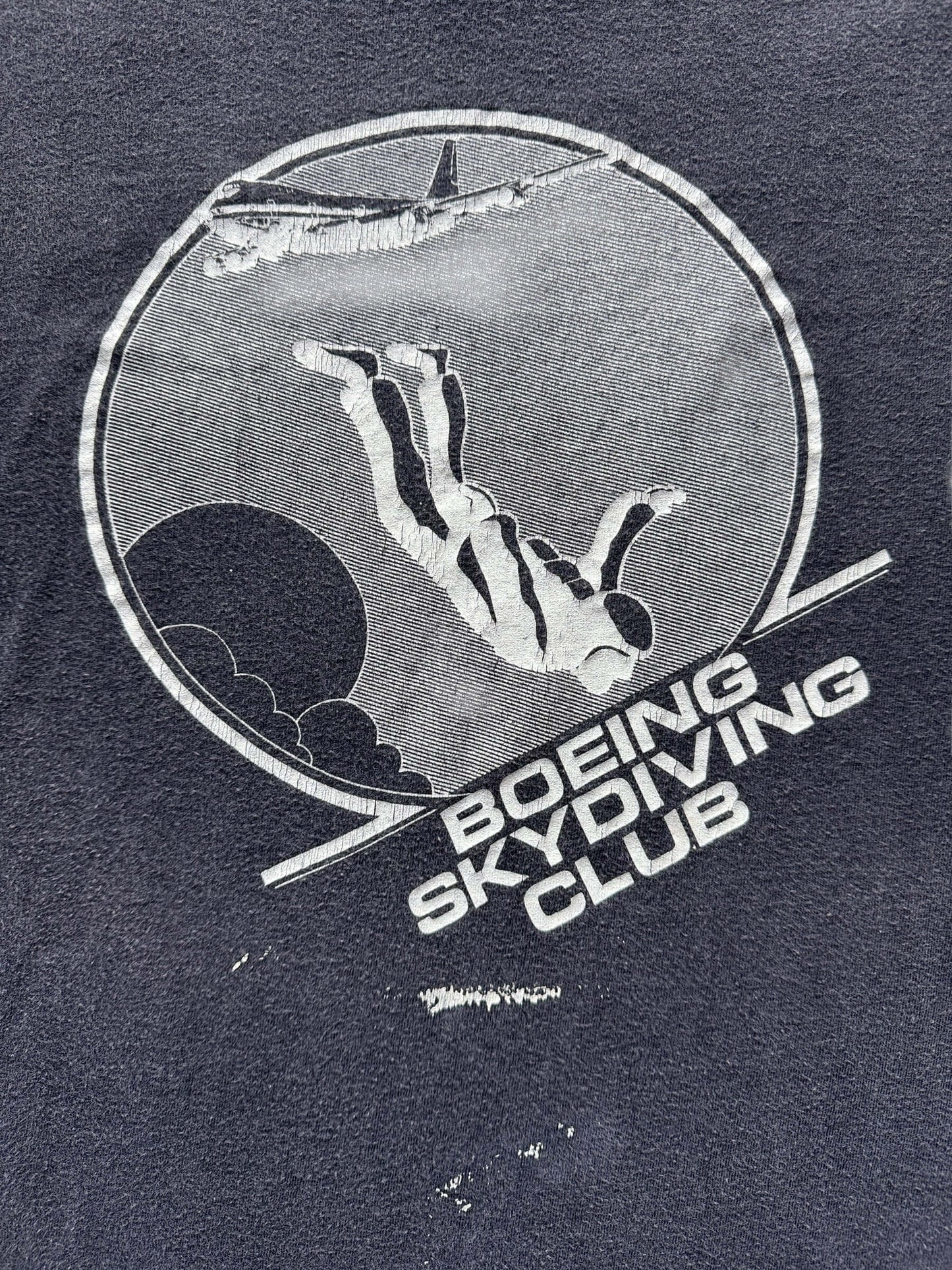 Front Graphic of Vintage Boeing Skydiving Club Tee SZ M