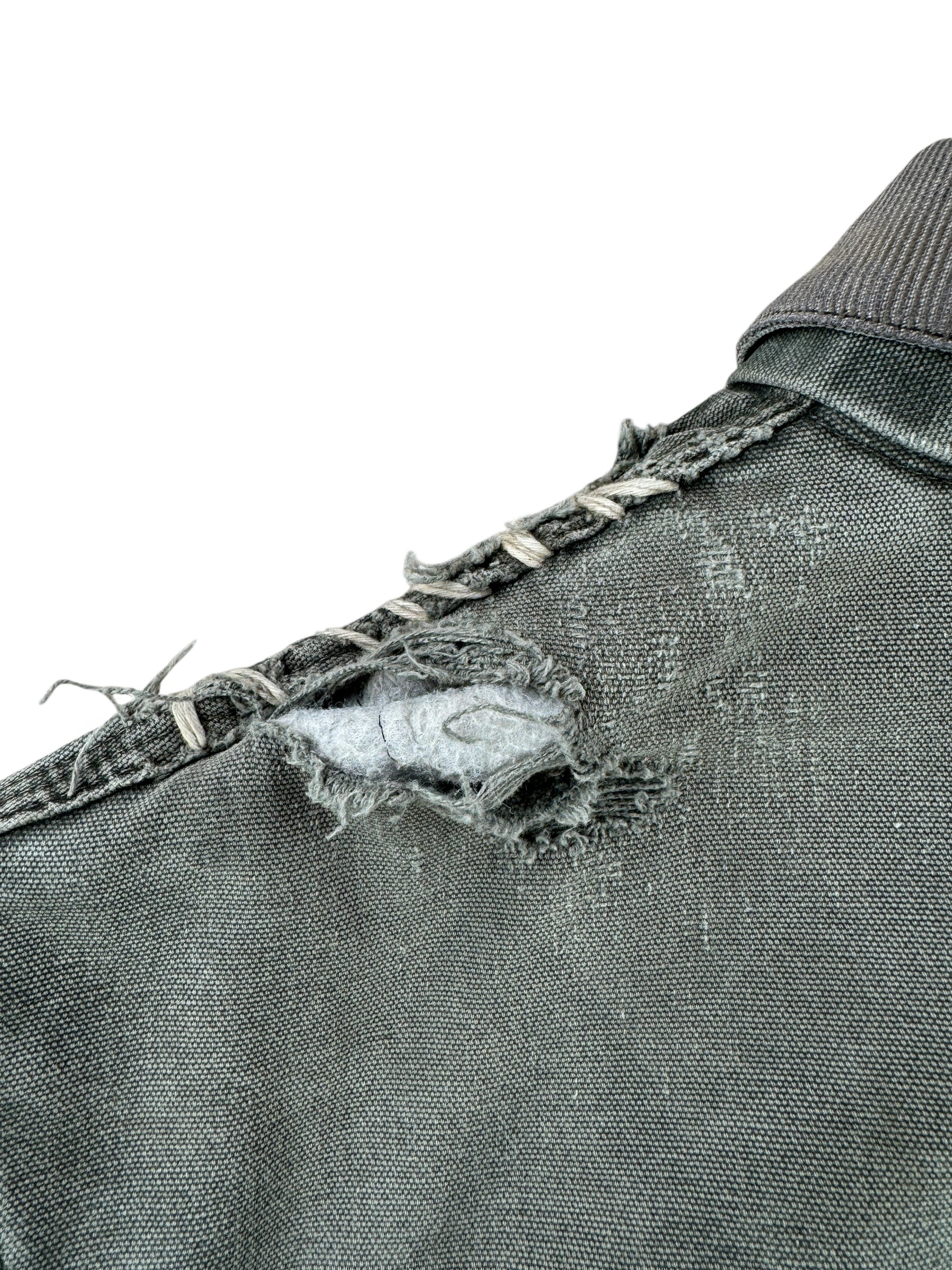 Hole on Back of Vintage Hand Repaired Carhartt Santa Fe Moss Green Jacket SZ 3XL AS IS