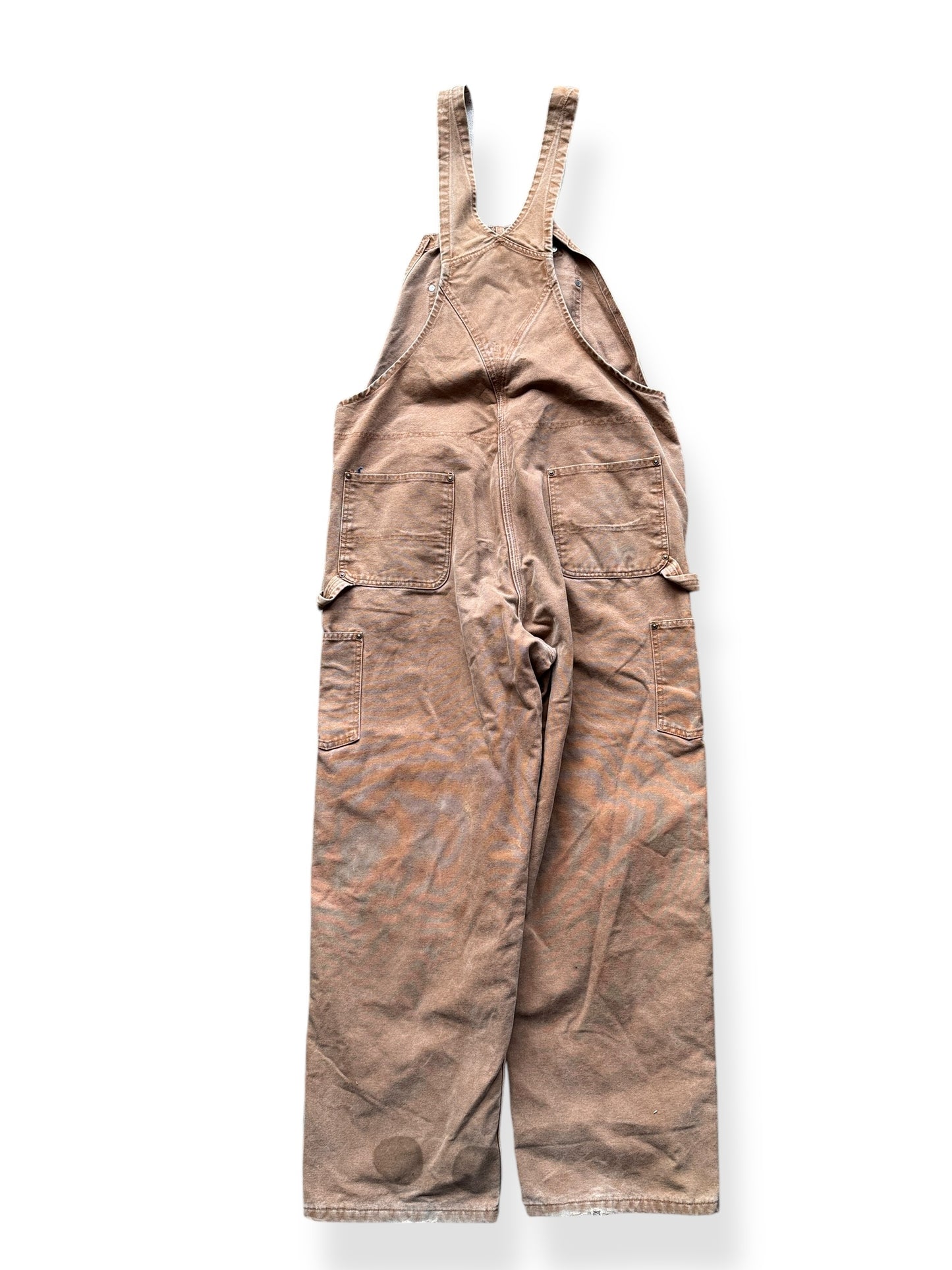 Back of Carhartt Flannel Lined Bib Overalls W44