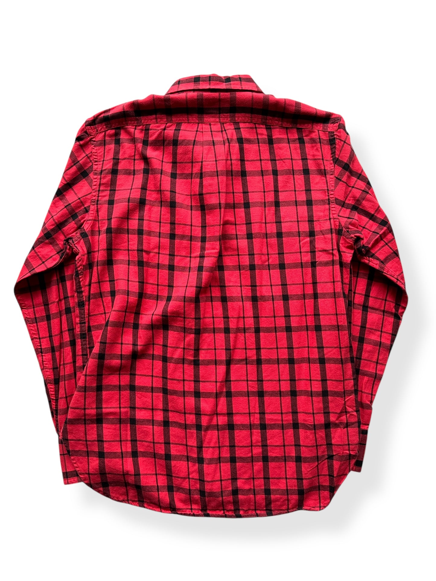 Back of Filson Lightweight Red & Black Cotton Flannel SZ S