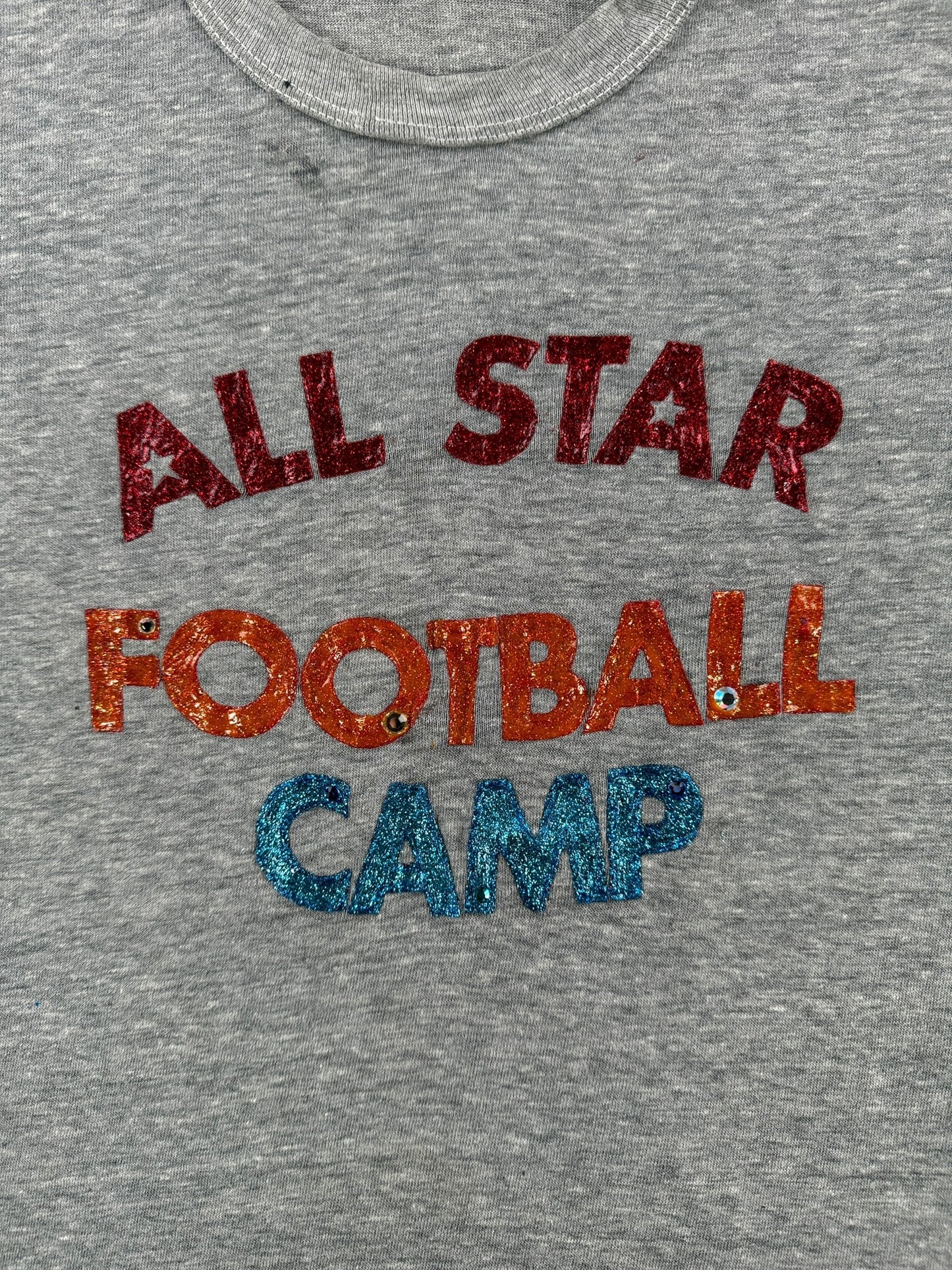 Front Graphic of Vintage Glitter Print All Star Tee SZ M