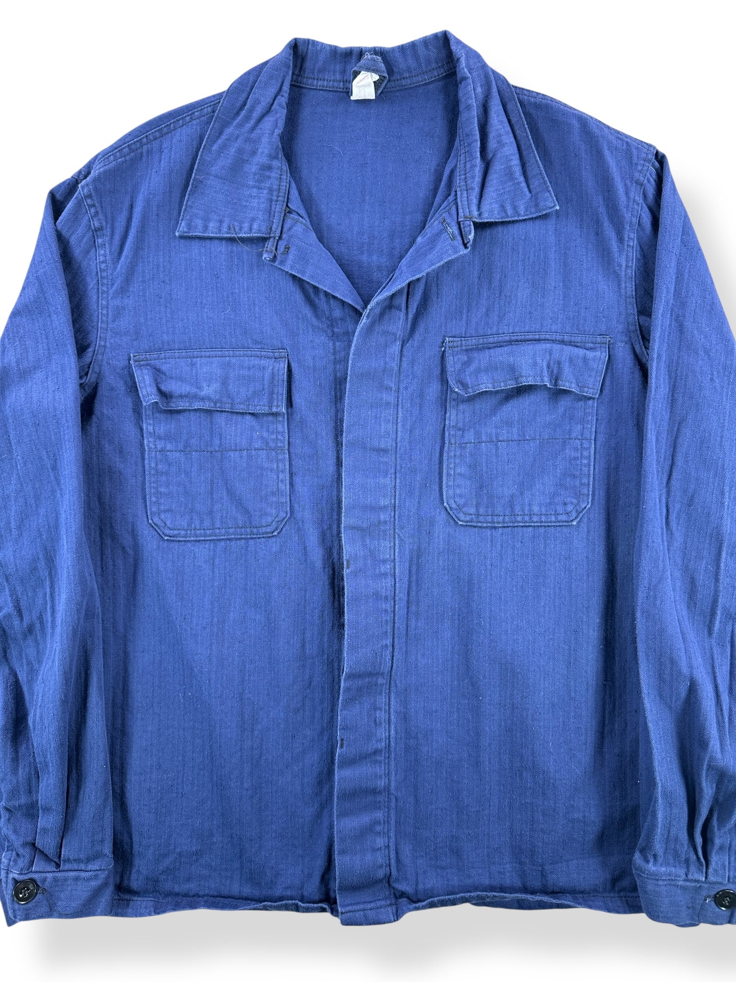 Front Close Up of Vintage HBT Sanfor Euro Work Jacket SZ L
