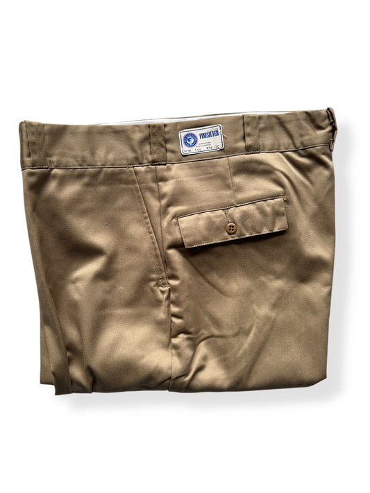 Folded Up NOS Vintage Finesilver Cotton/Poly Khaki Trousers W36