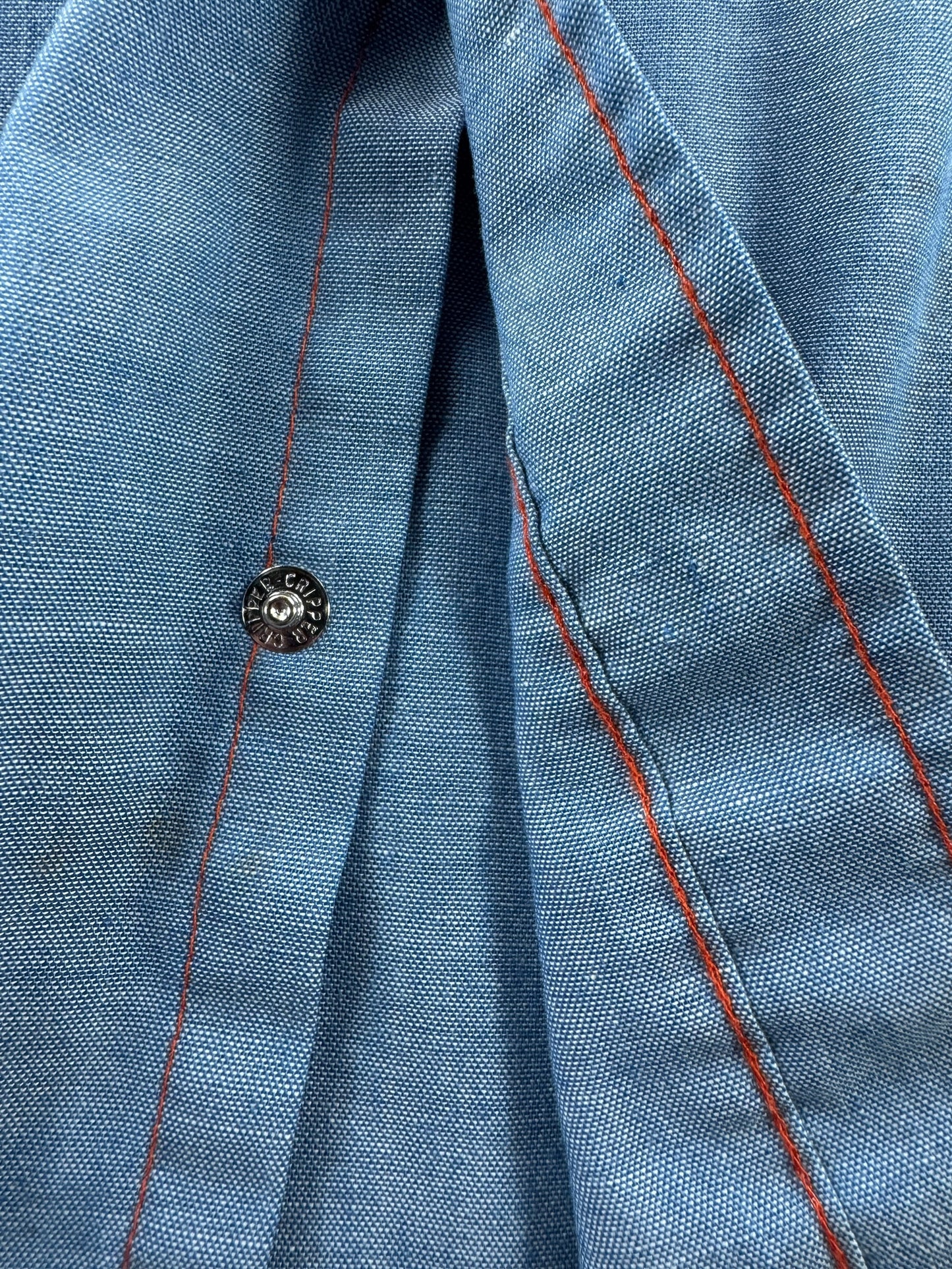 Missing Button Snap on Vintage Big Mac Pearlsnap Shirt SZ L Tall