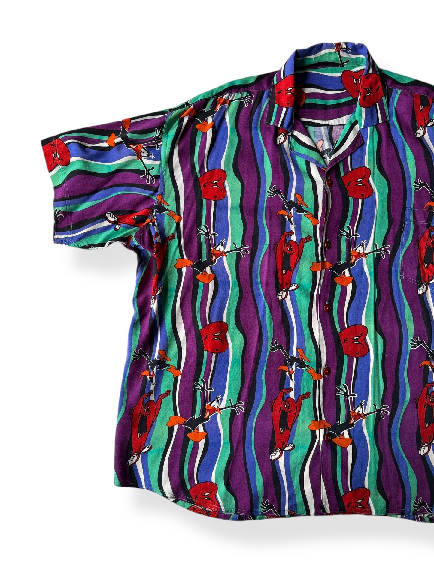 Vintage Gossamer Daffy Duck Looney Tunes Button Up SZ XXL