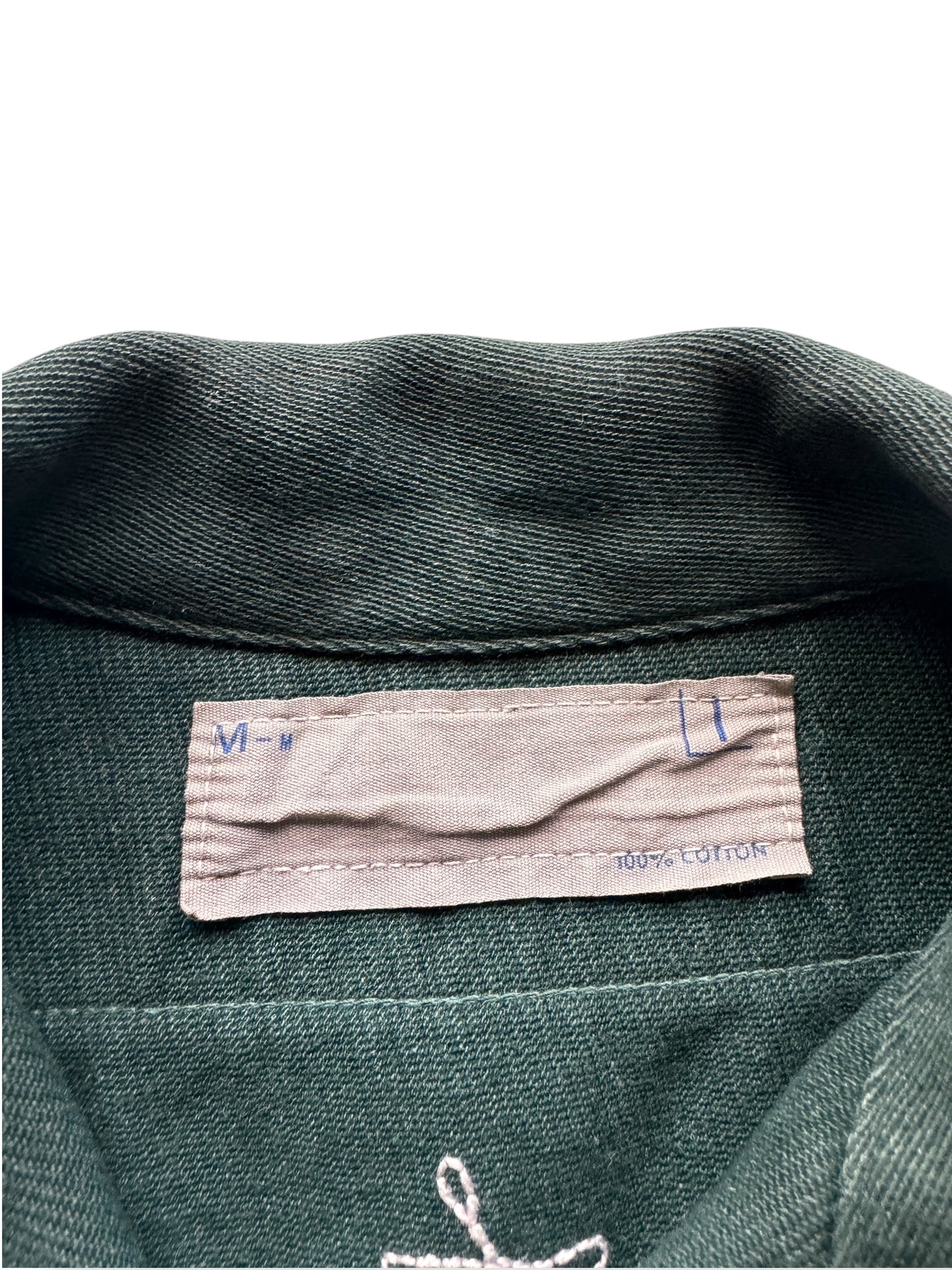 Tag on Vintage Meteor Motors Chainstitched Work Shirt SZ M