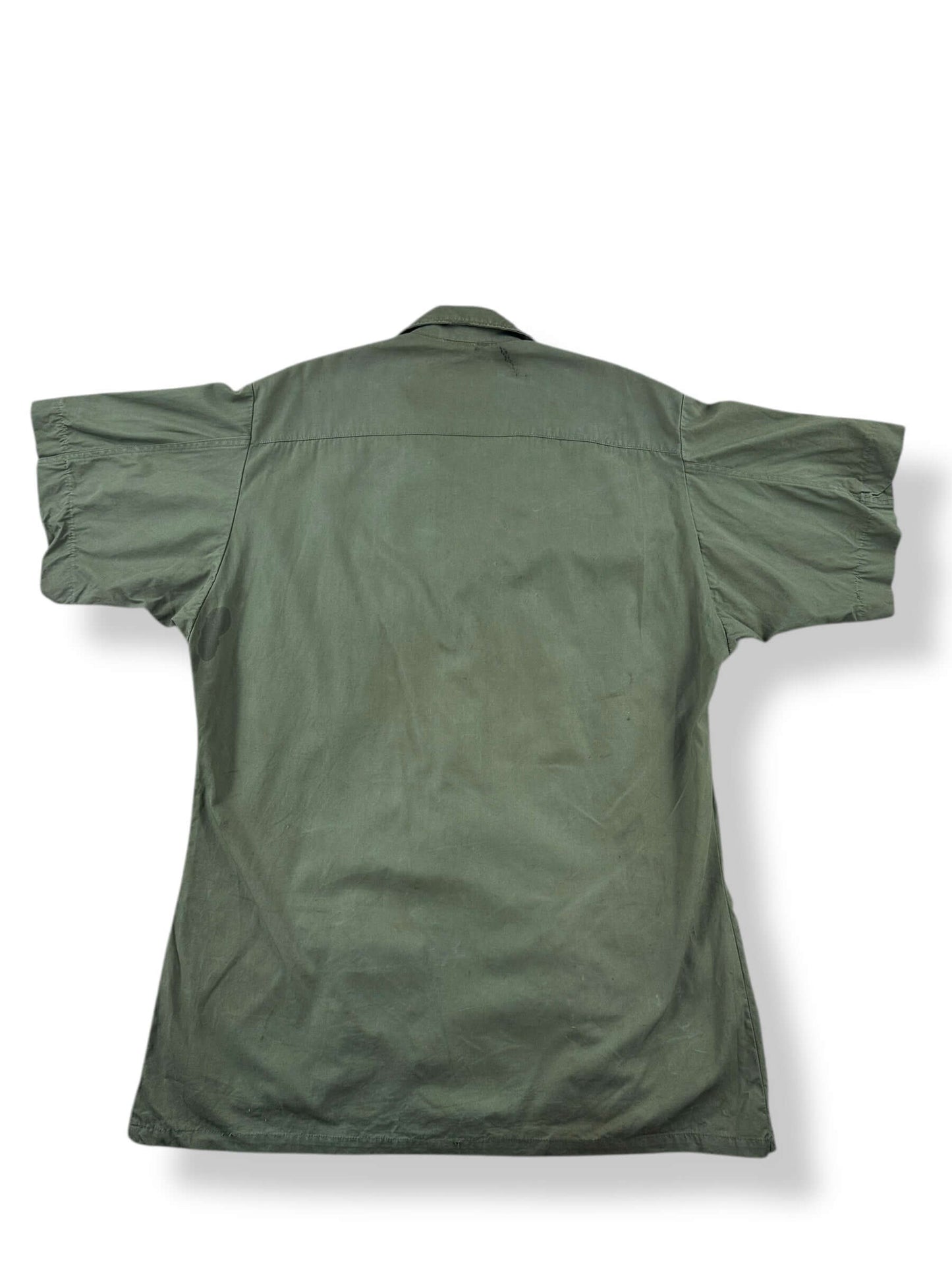 Back of Vintage Short Sleeve Poplin Jungle Jacket SZ M Regular