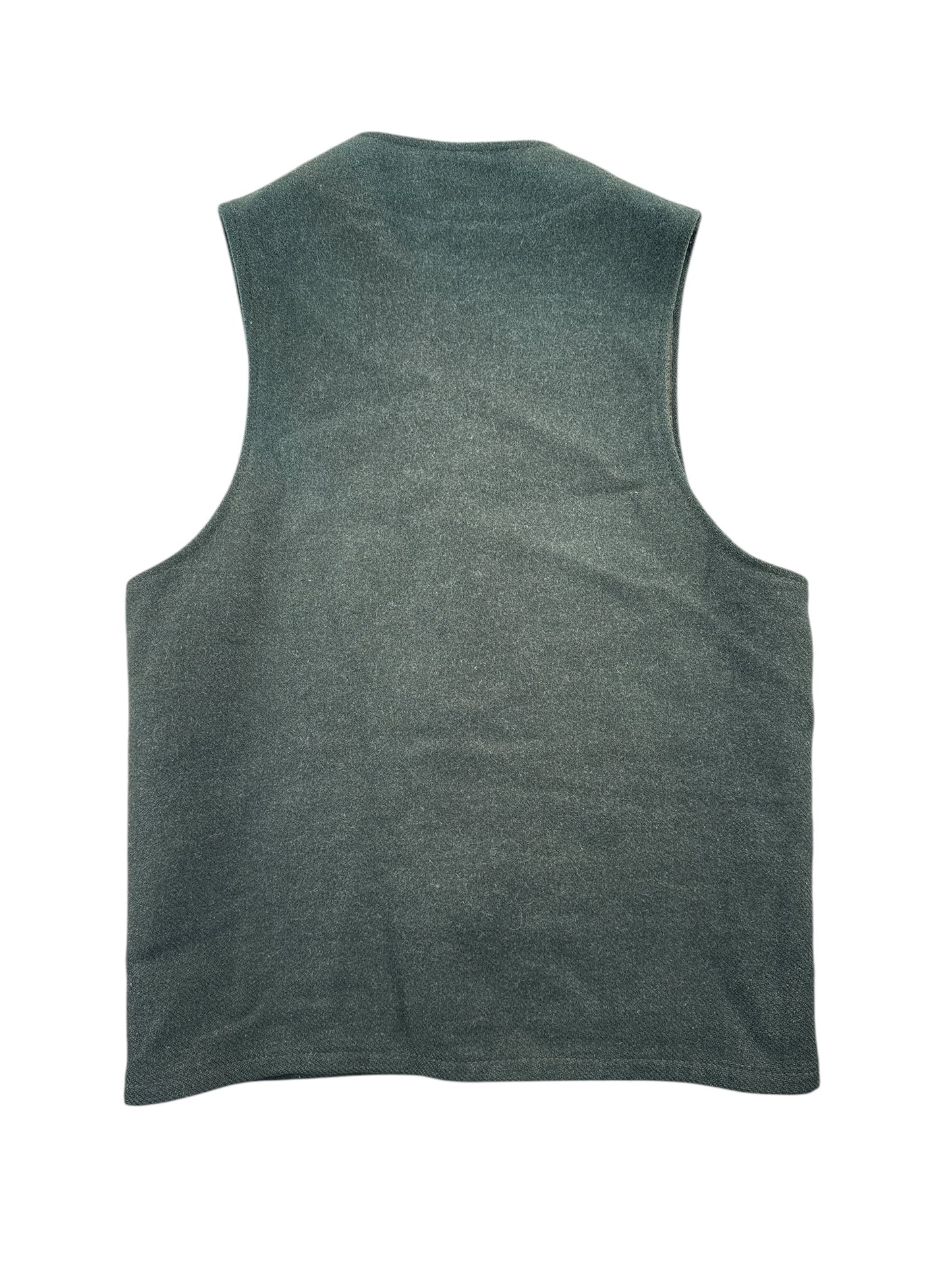 Back of Vintage Filson Forest Green Mackinaw Vest SZ 36