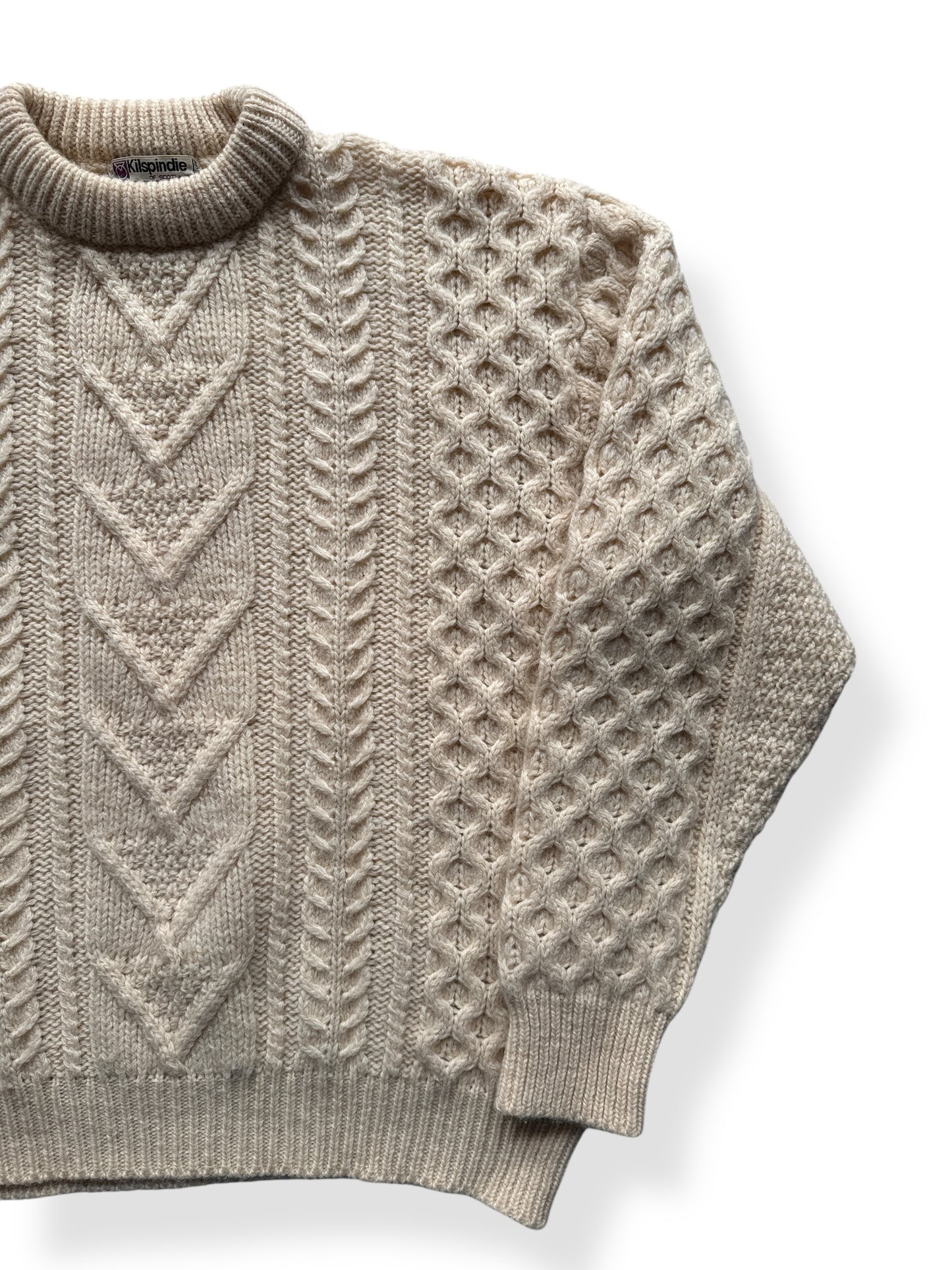 Front Left of Kilspindie Scottish Wool Fisherman Sweater SZ XL