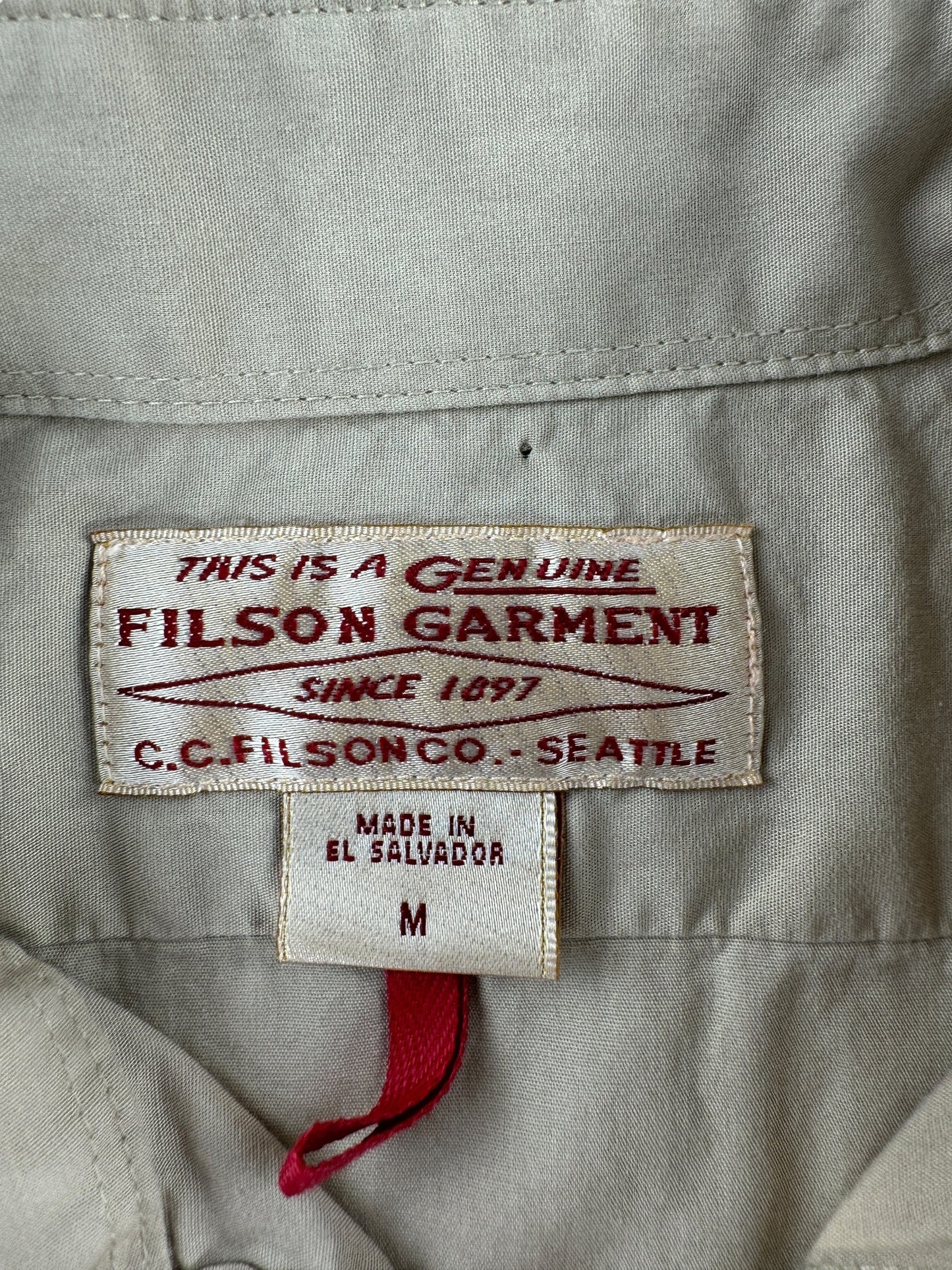 Tag on Filson Light Shooting Shirt SZ M