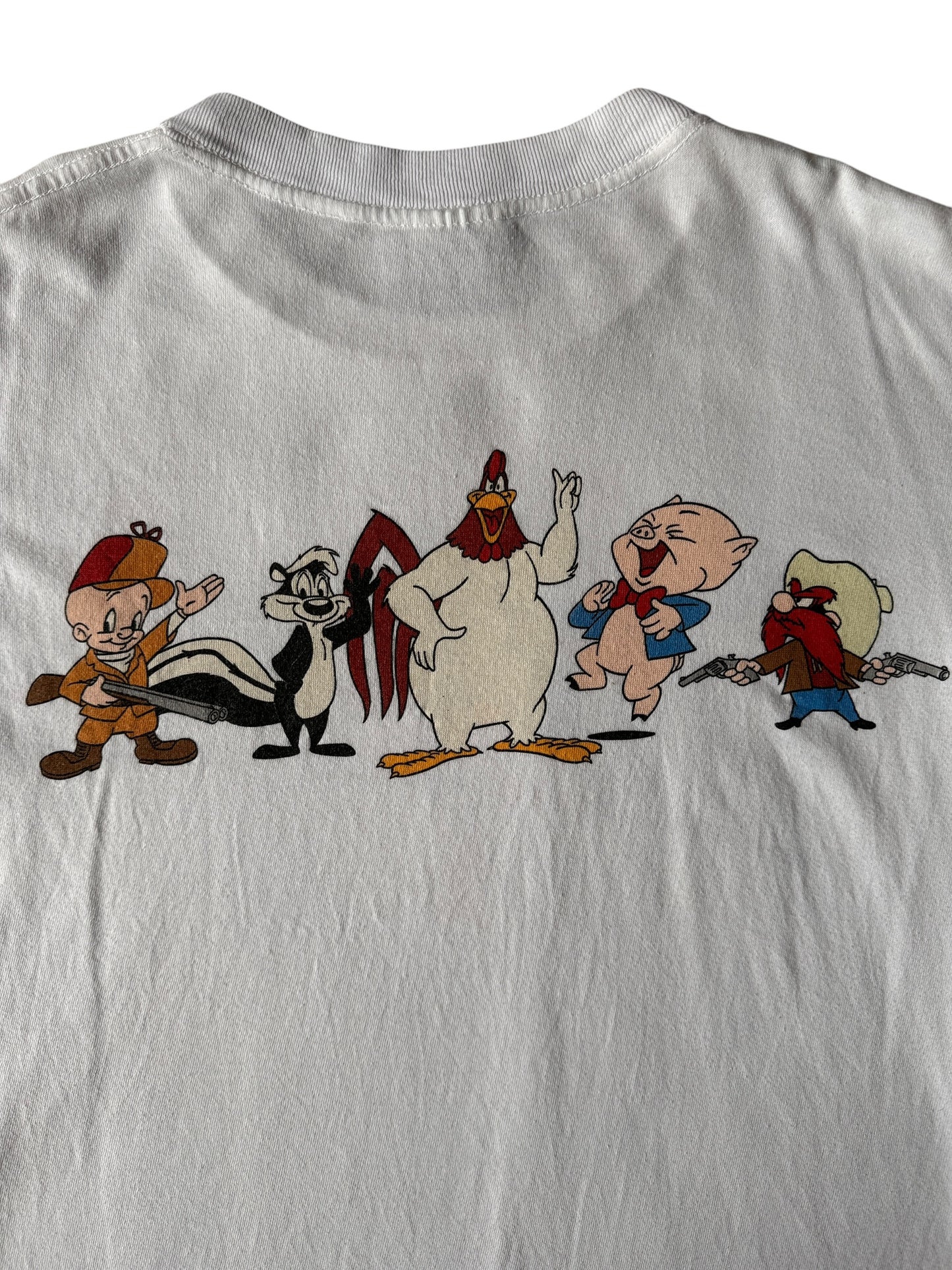 Back Graphic of Vintage 1989 Looney Tunes AOP Tee SZ XL