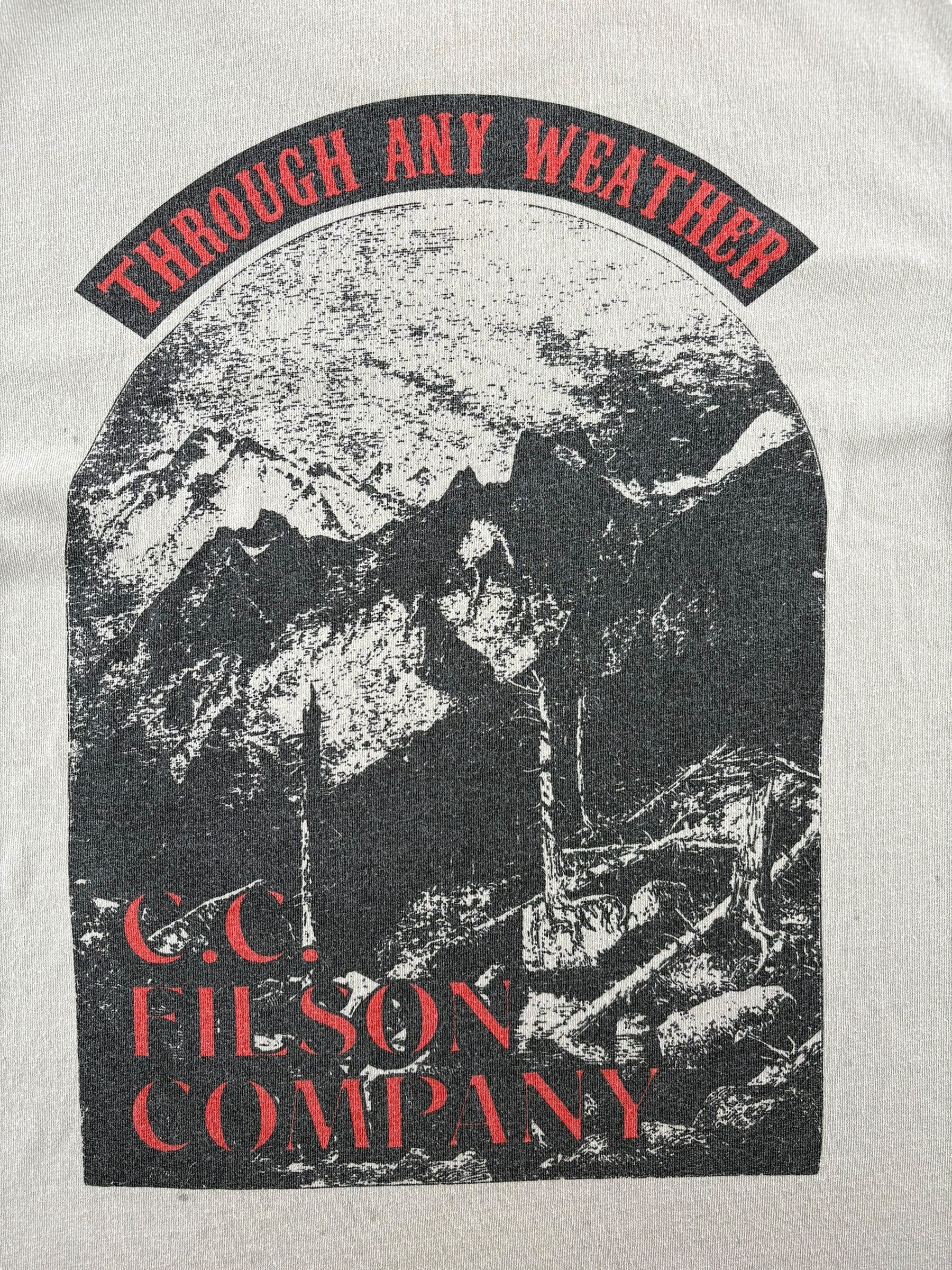 Back Close Up of Modern Filson Through Any Weather Tee SZ M