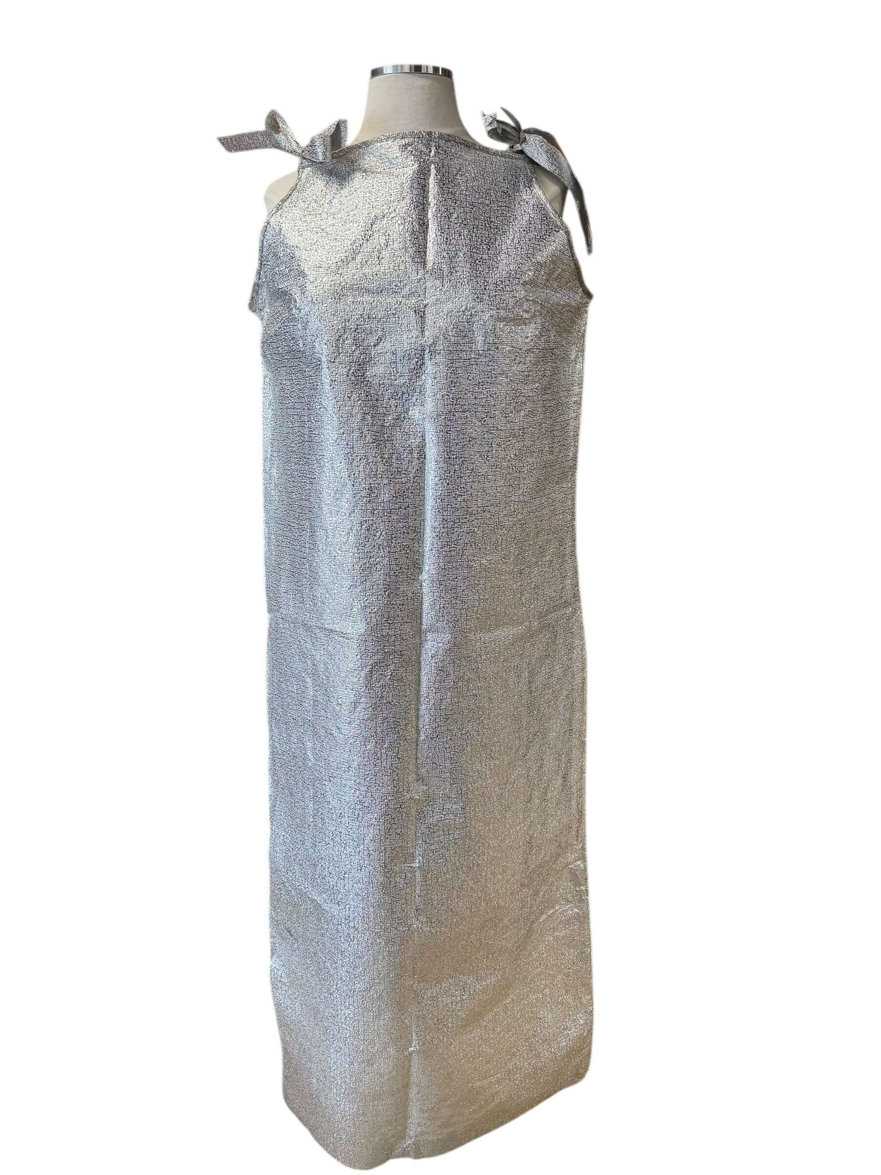 1960s Space Age Silver Paper Dress L-XL 1960s Space Age Silver Paper Dress L-XL