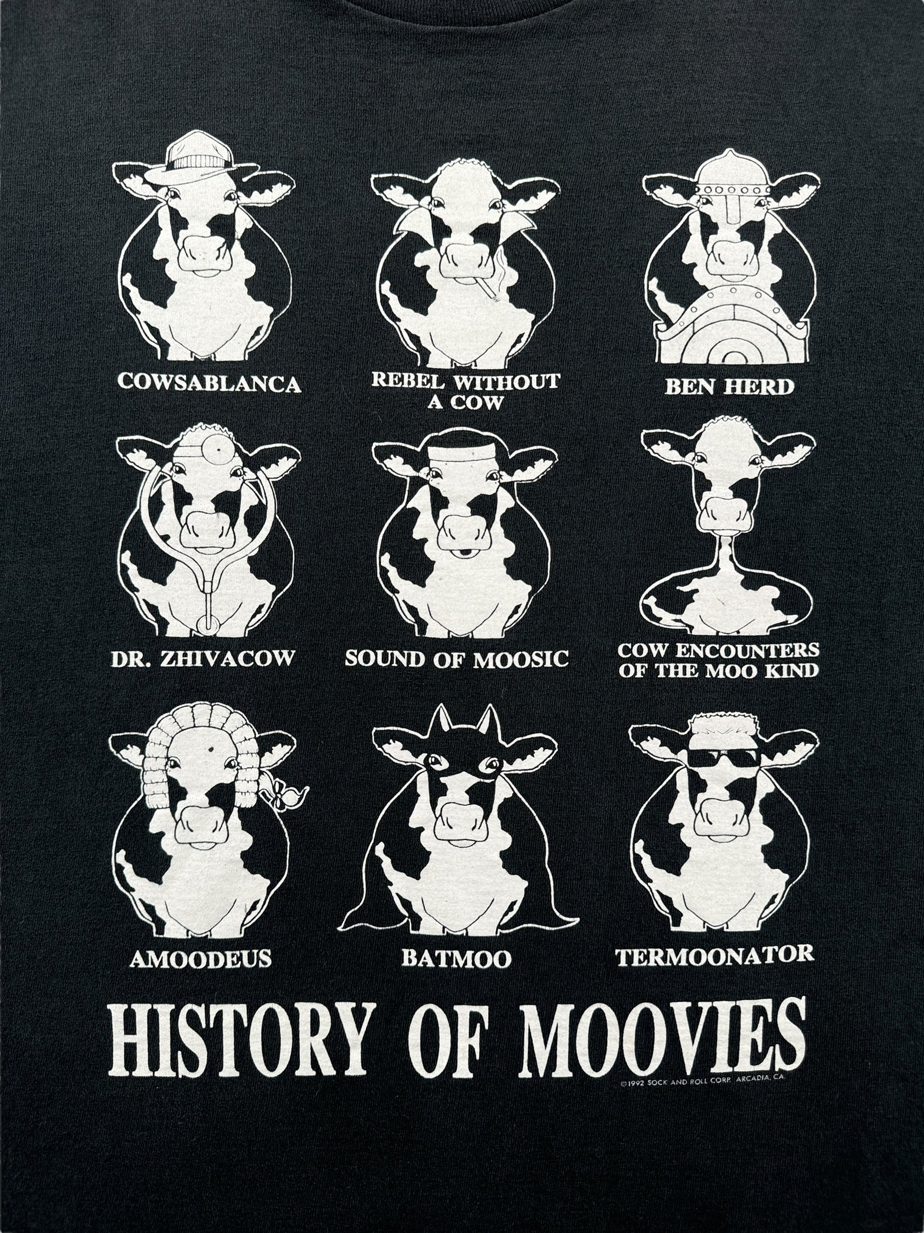 Graphic of Vintage Cow Pun Tee SZ M