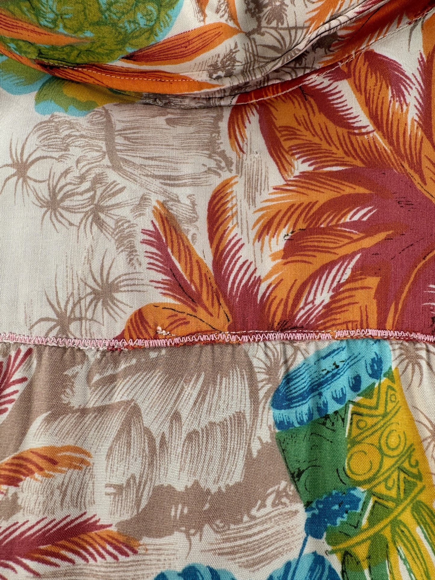 Repair on Vintage Sears Rayon Aloha Shirt SZ XL