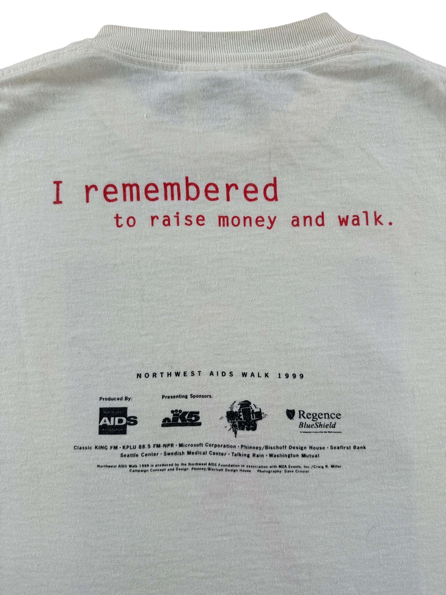 Back Graphic of Vintage AIDS Walk Tee SZ M