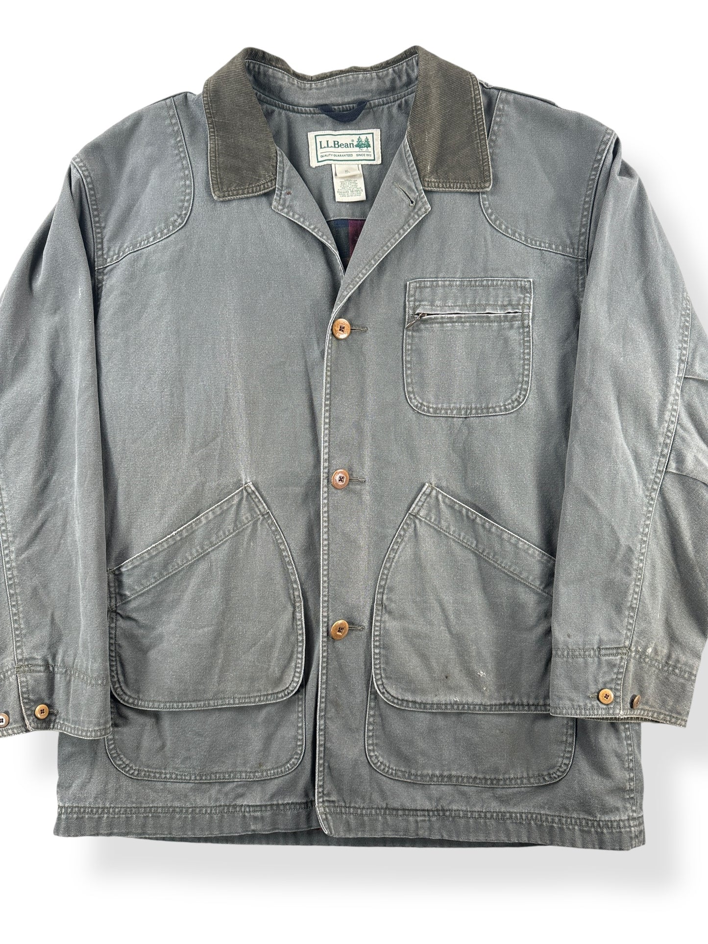 Front Close Up of Vintage LL Bean Barn Coat SZ XL