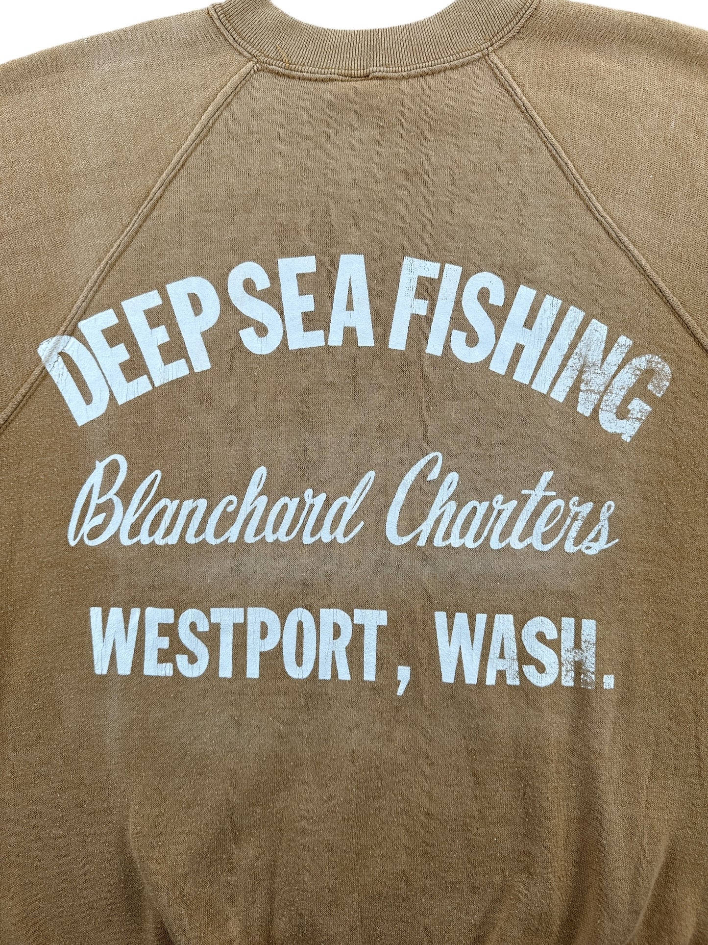 Back Graphic of Vintage 70s Deep Sea Fishing Short Sleeve Crewneck SZ S