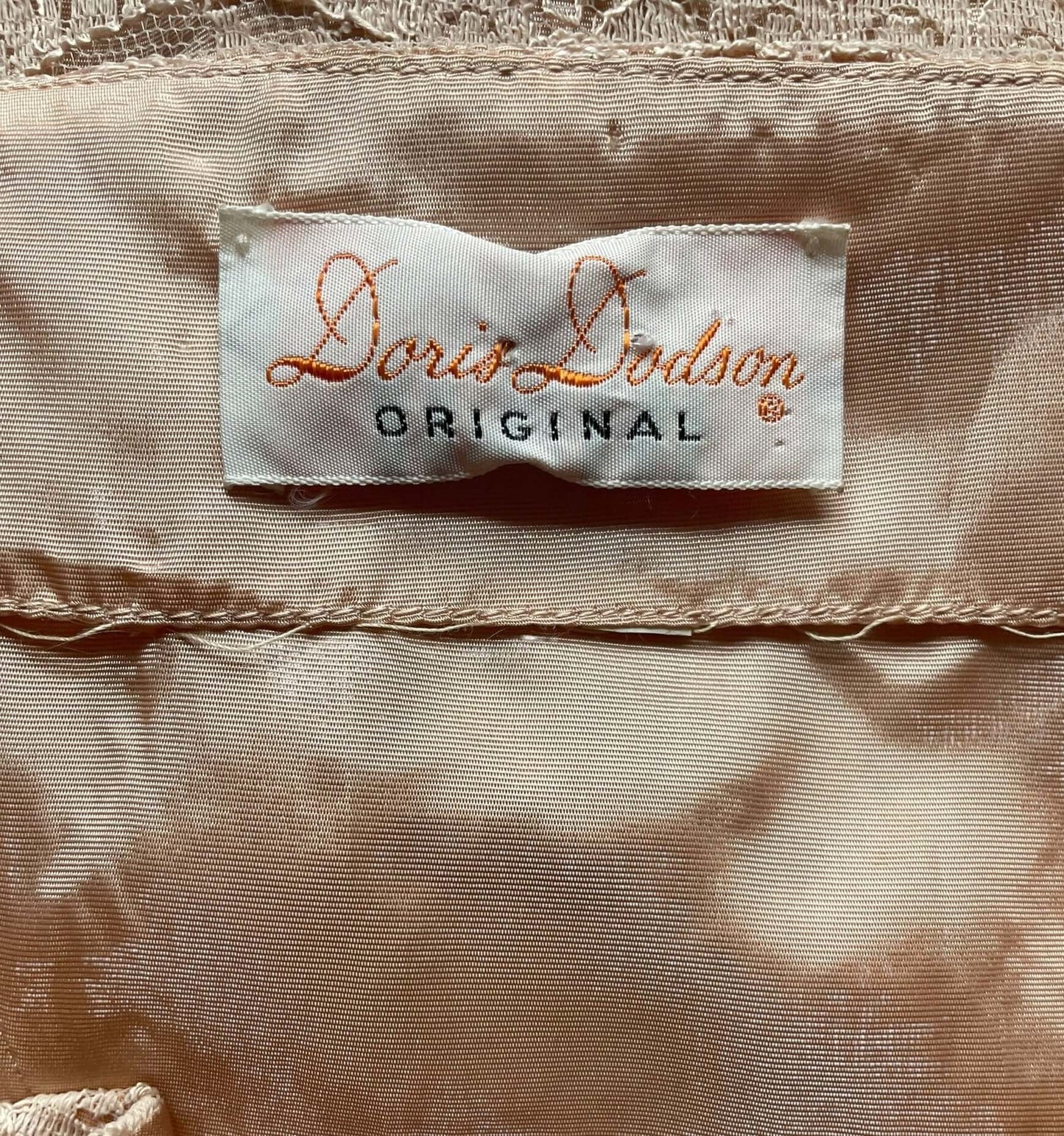 Tag view of Vintage 1950s Dusty Pink Lace Dress  |  Barn Owl Vintage Dresses | Seattle Vintage Ladies Clothing