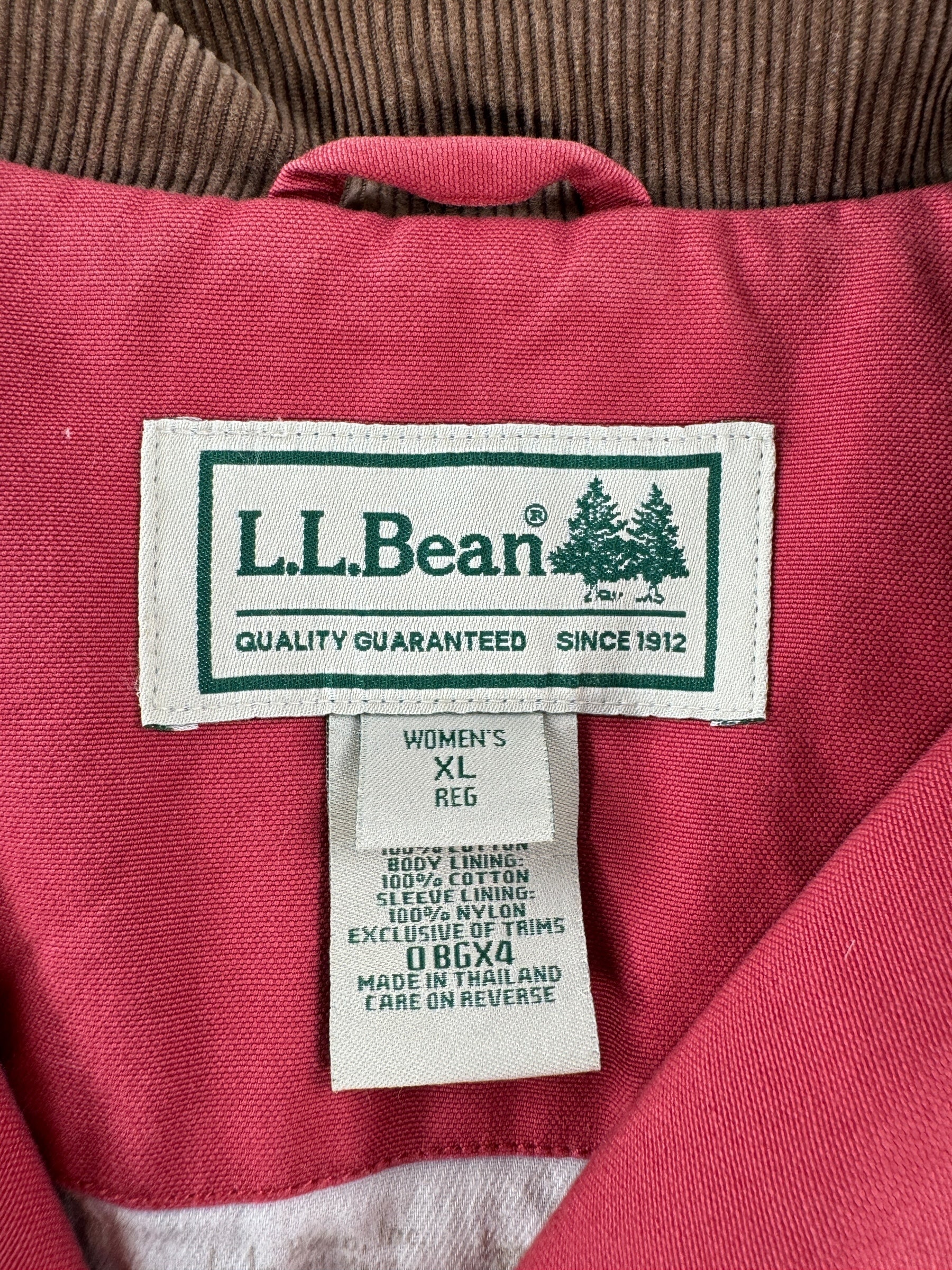 Tag on LL Bean Womens Barn Coat SZ XL