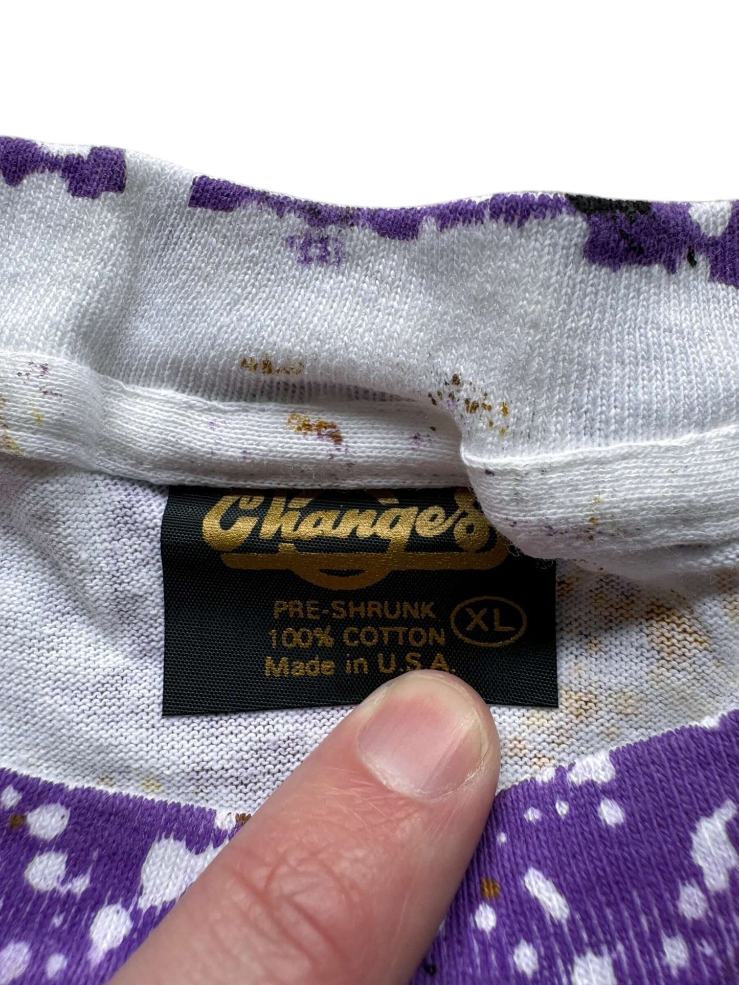 Tag on Vintage Marvin the Martian AOP Tee SZ XL