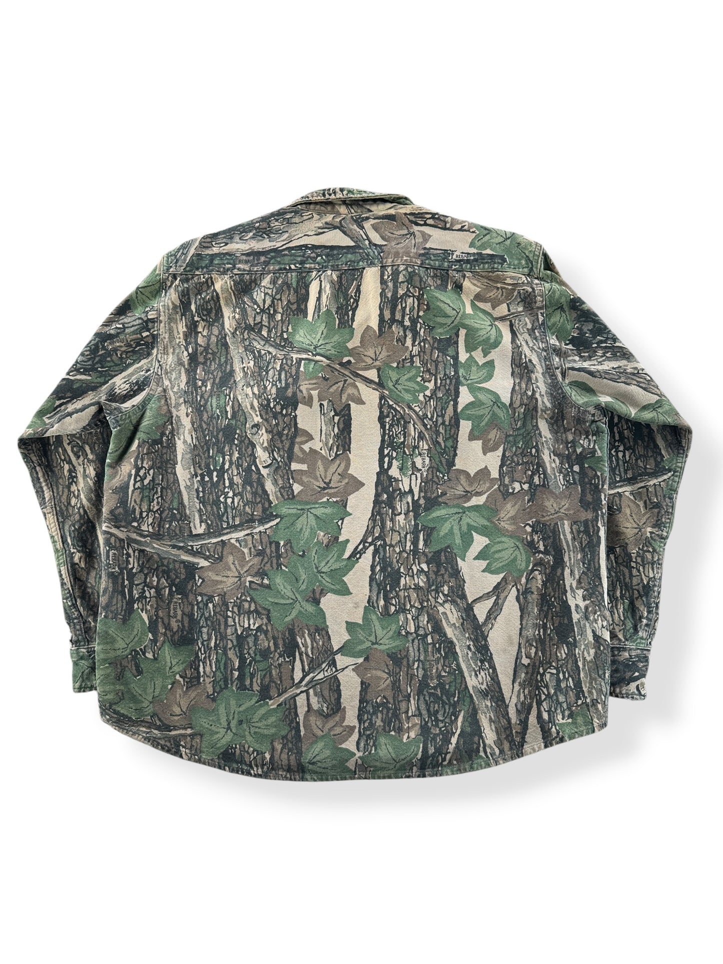 Back of Vintage Winchester Chamois Cloth Camo Shirt SZ XL