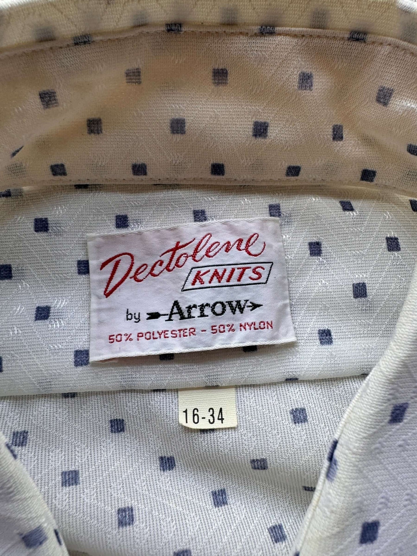 Tag on Vintage Arrow Dectolene Knit Shirt SZ XL