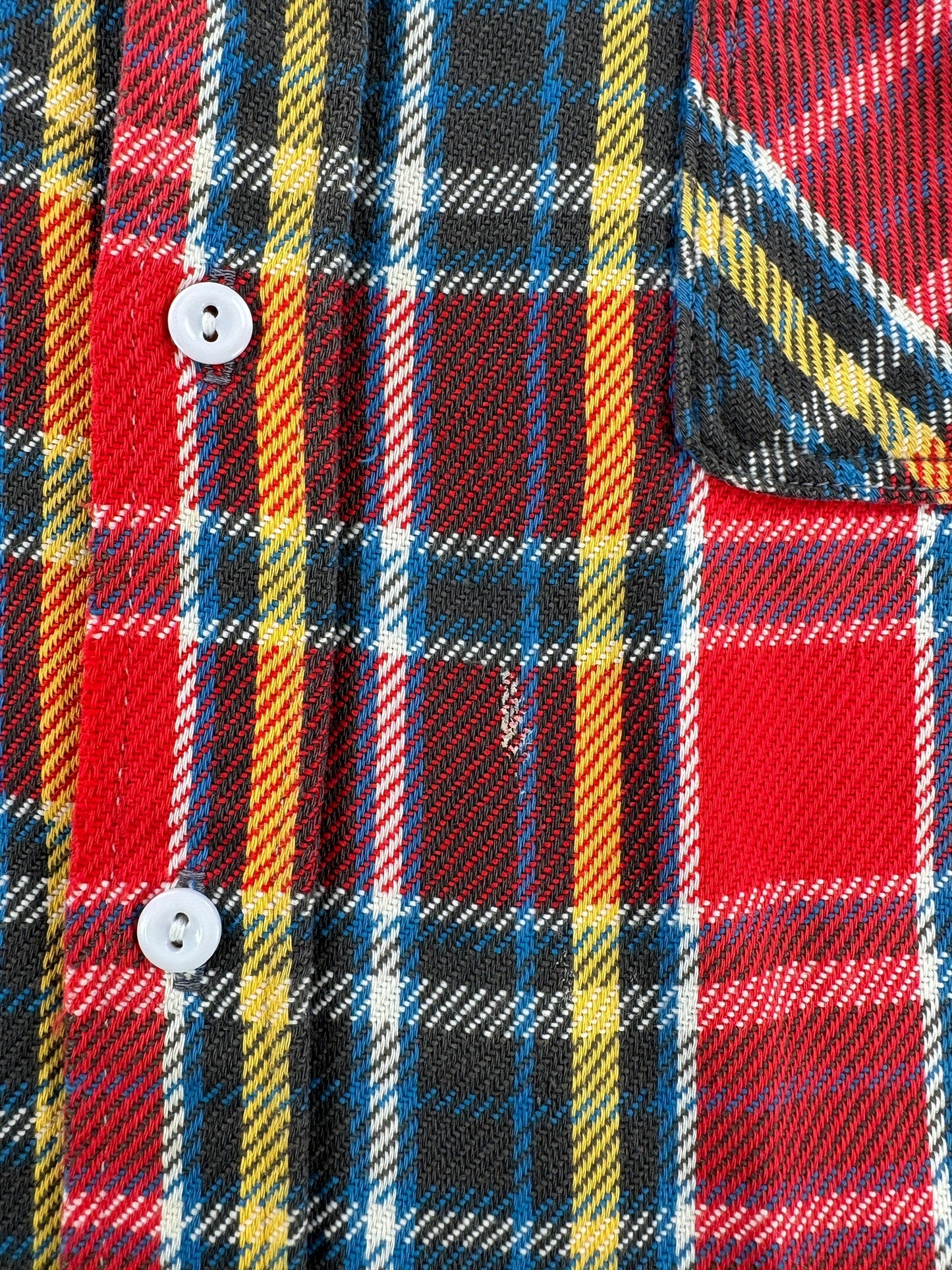 Stain on Vintage Big Mac Red Plaid Cotton Flannel SZ L