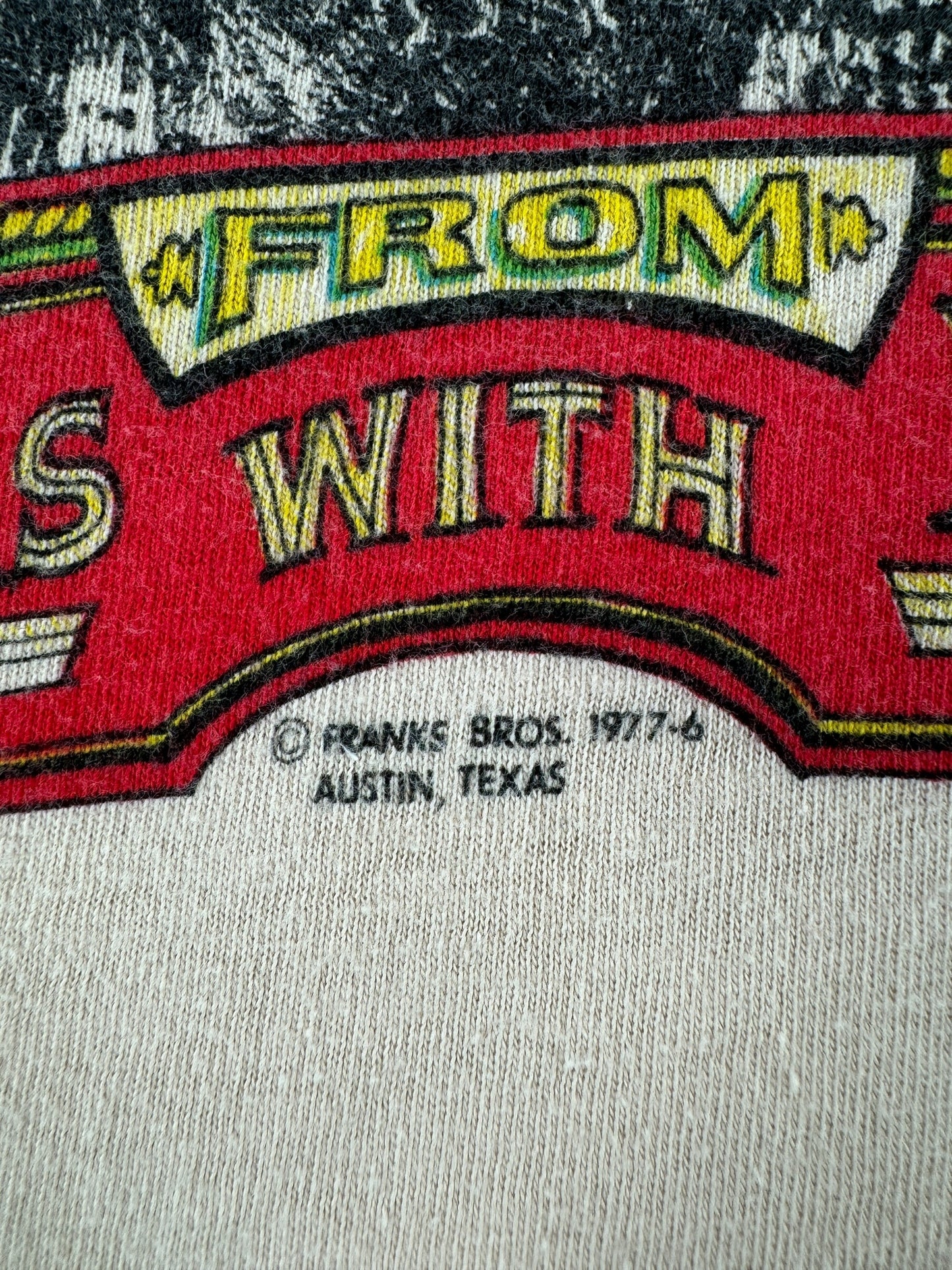 Trademark on Vintage Willie Nelson Honeysuckle Rose Buck Bonham Promo Tee SZ M