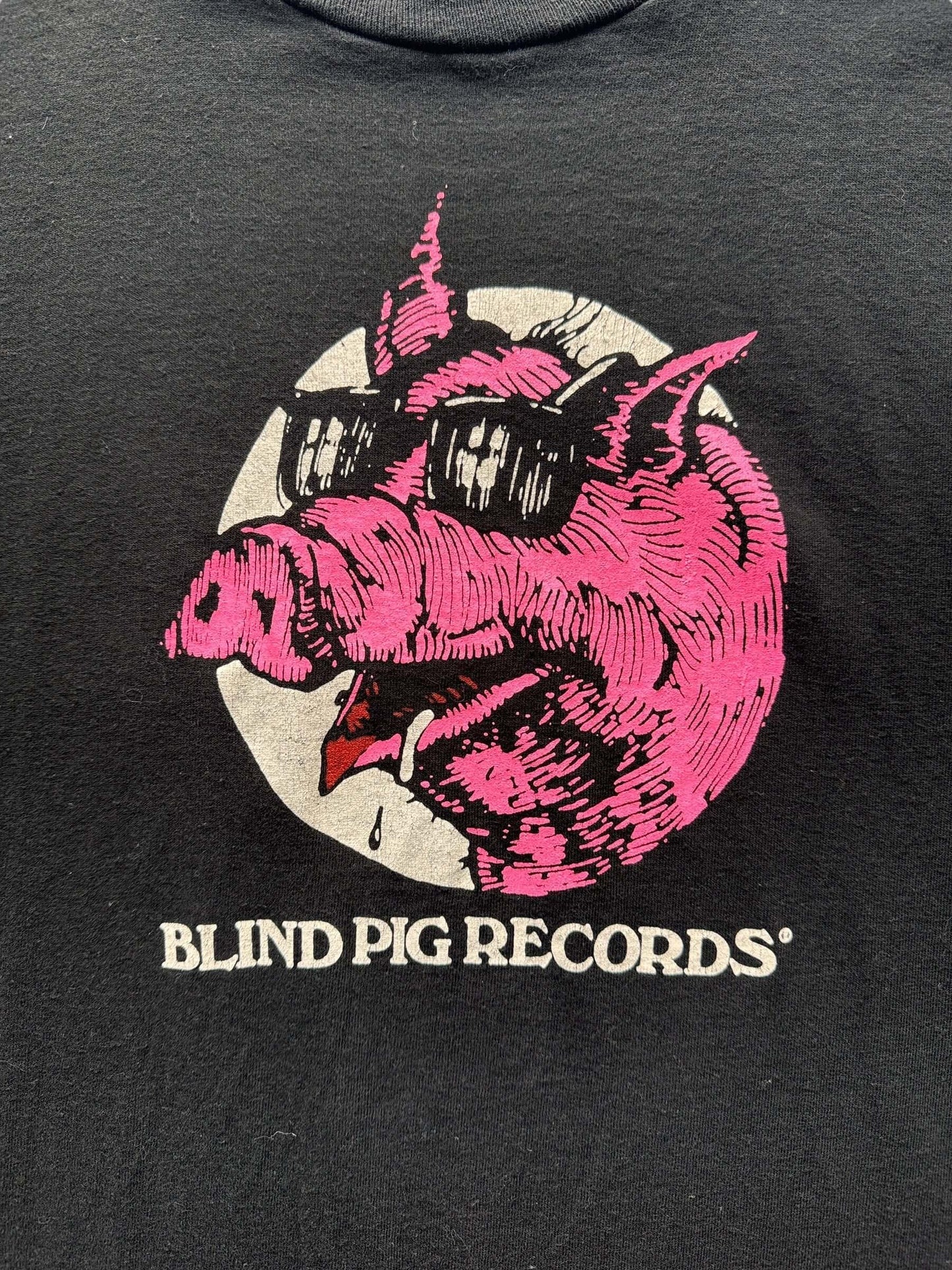 Front Graphic of Vintage Blind Pig Records Tee SZ XL